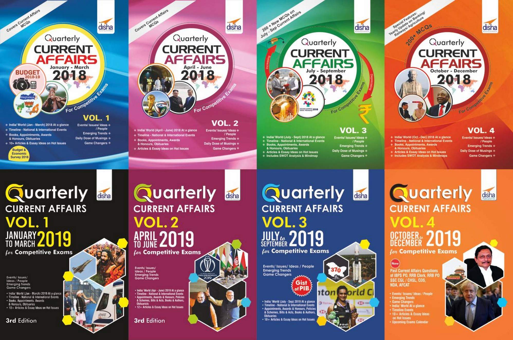 Quarterly Current Affairs 2019  2018 Analysis (Set Of 8 Quarterlies) For Competitive Exams