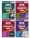 Cbse Class Xii Science Stream (Pcm) Combo Notes  Physics, Chemistry, Mathematics, English | Set Of 4 Guide Books In English | C