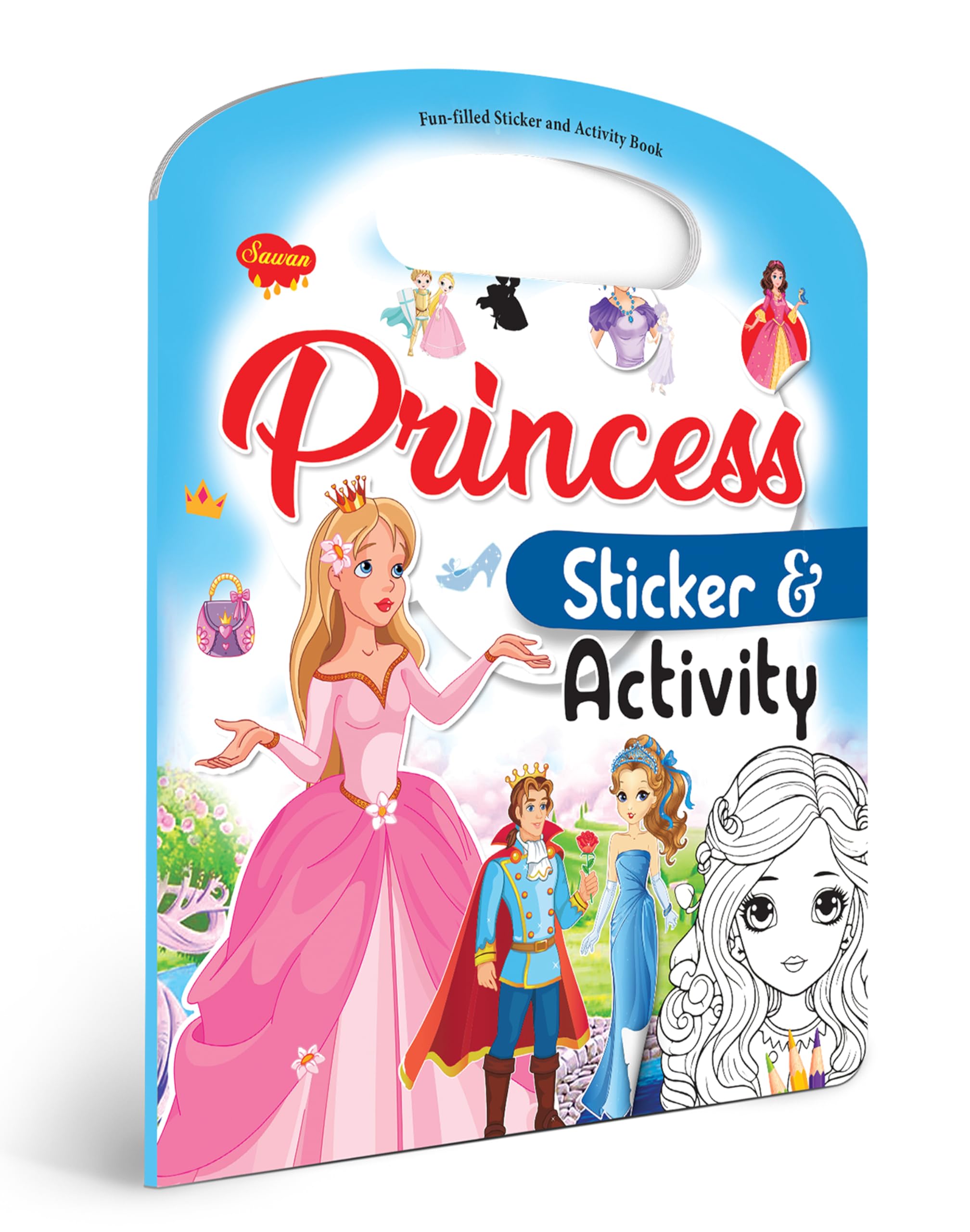 Princes Sticker and Activity book : Childrens activity book with stickers, Kids learning activity book, Learning fun with activi