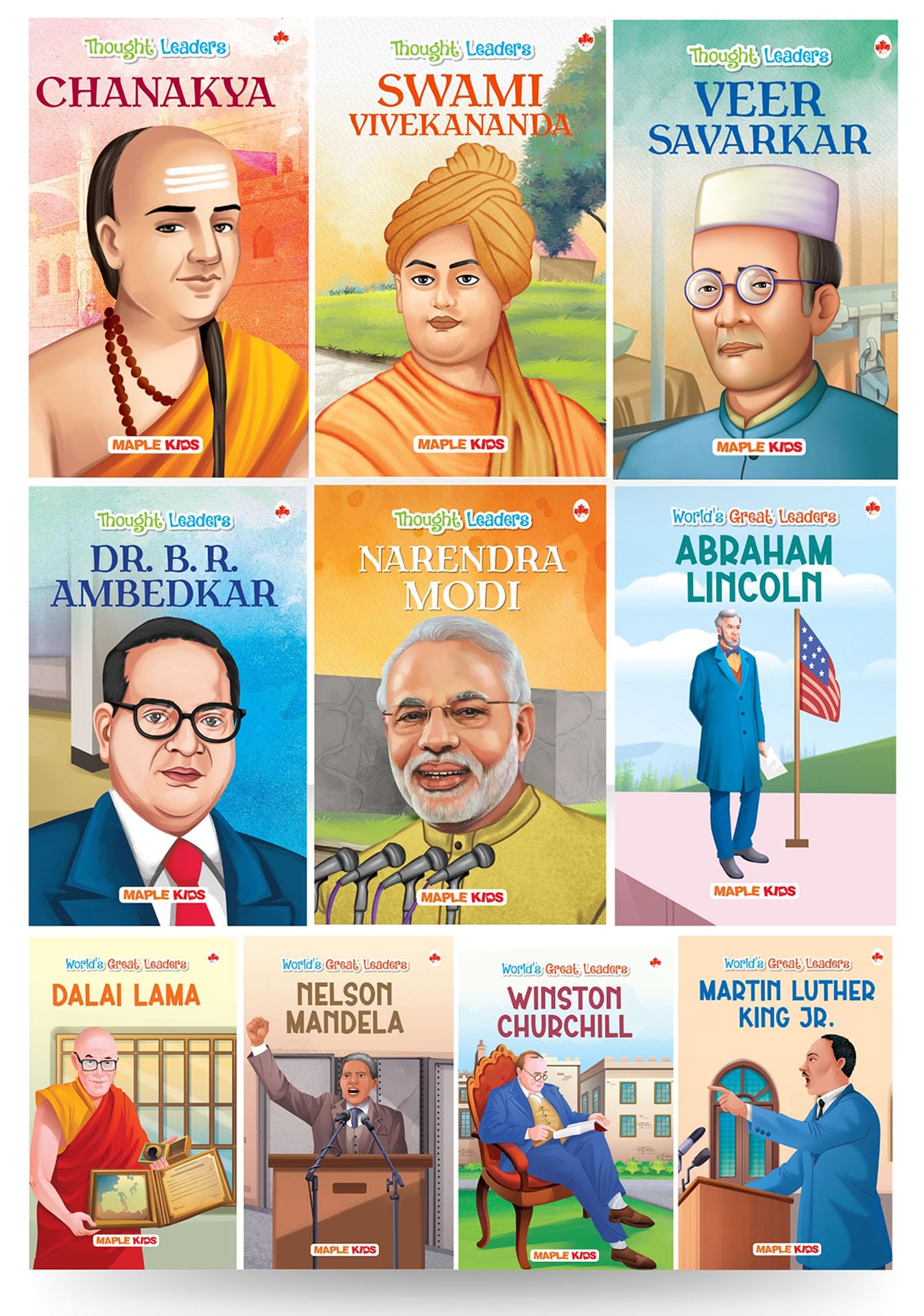 Story Books for Kids  Greatest Leaders (Set of 10 Books)  Abraham Lincoln, Dalai Lama, Nelson Mandela, Winston Churchill, Mart