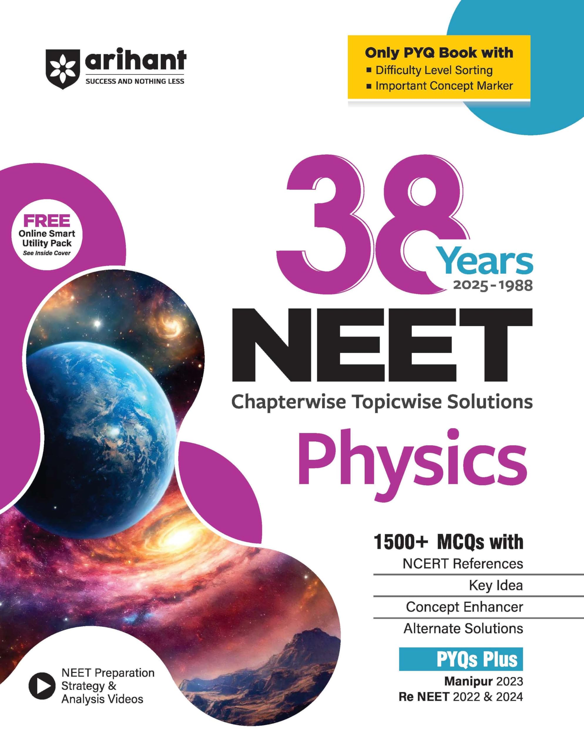 Arihant 38 Years NEET Physics Chapterwise Topicwise Solved Papers (20251988) | 1500+ MCQs with NCERT References, Concept Enhanc
