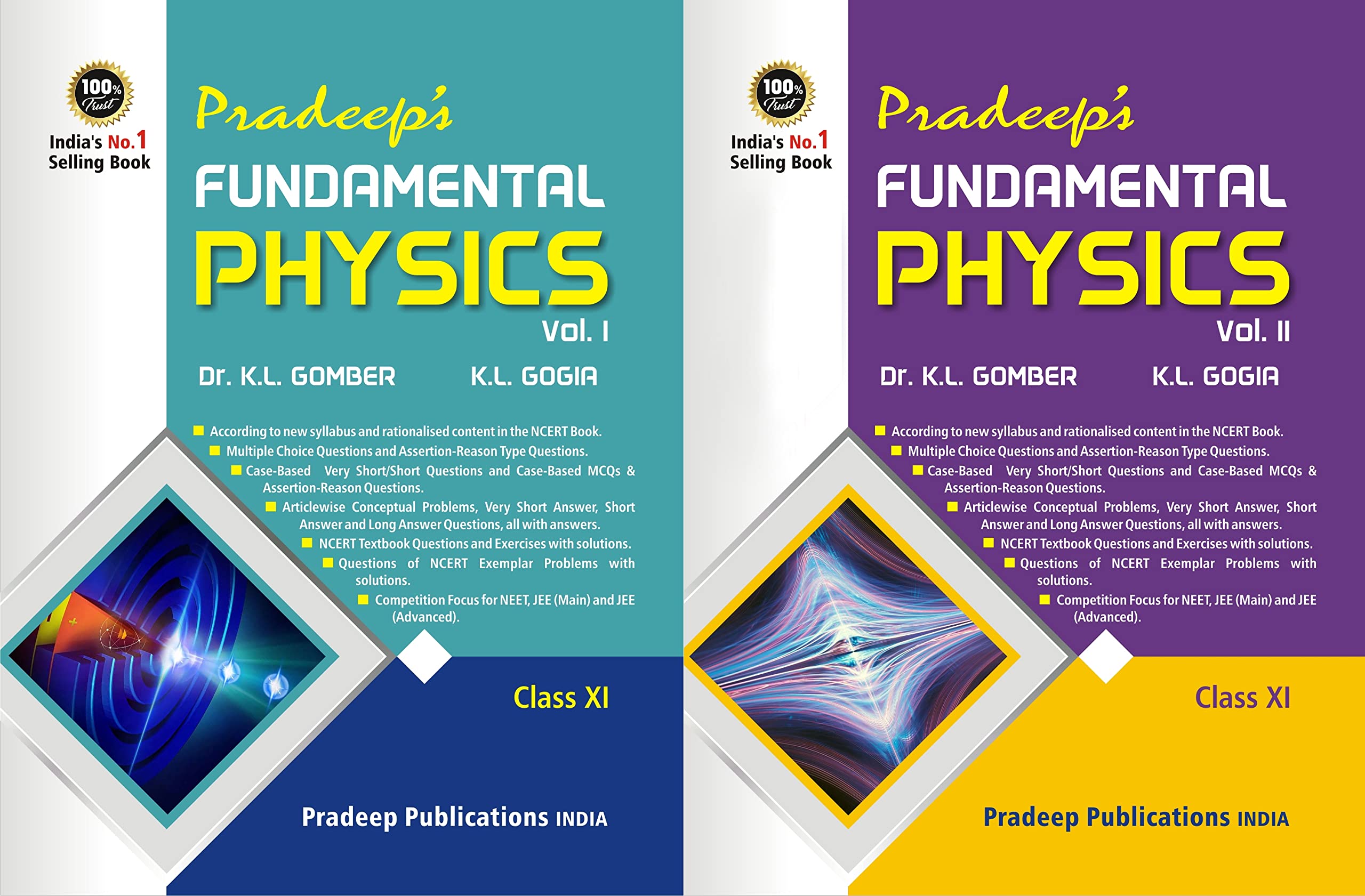 Pradeeps Fundamental Physics for Class 11 (Vol. 1 & 2) Examination 202324