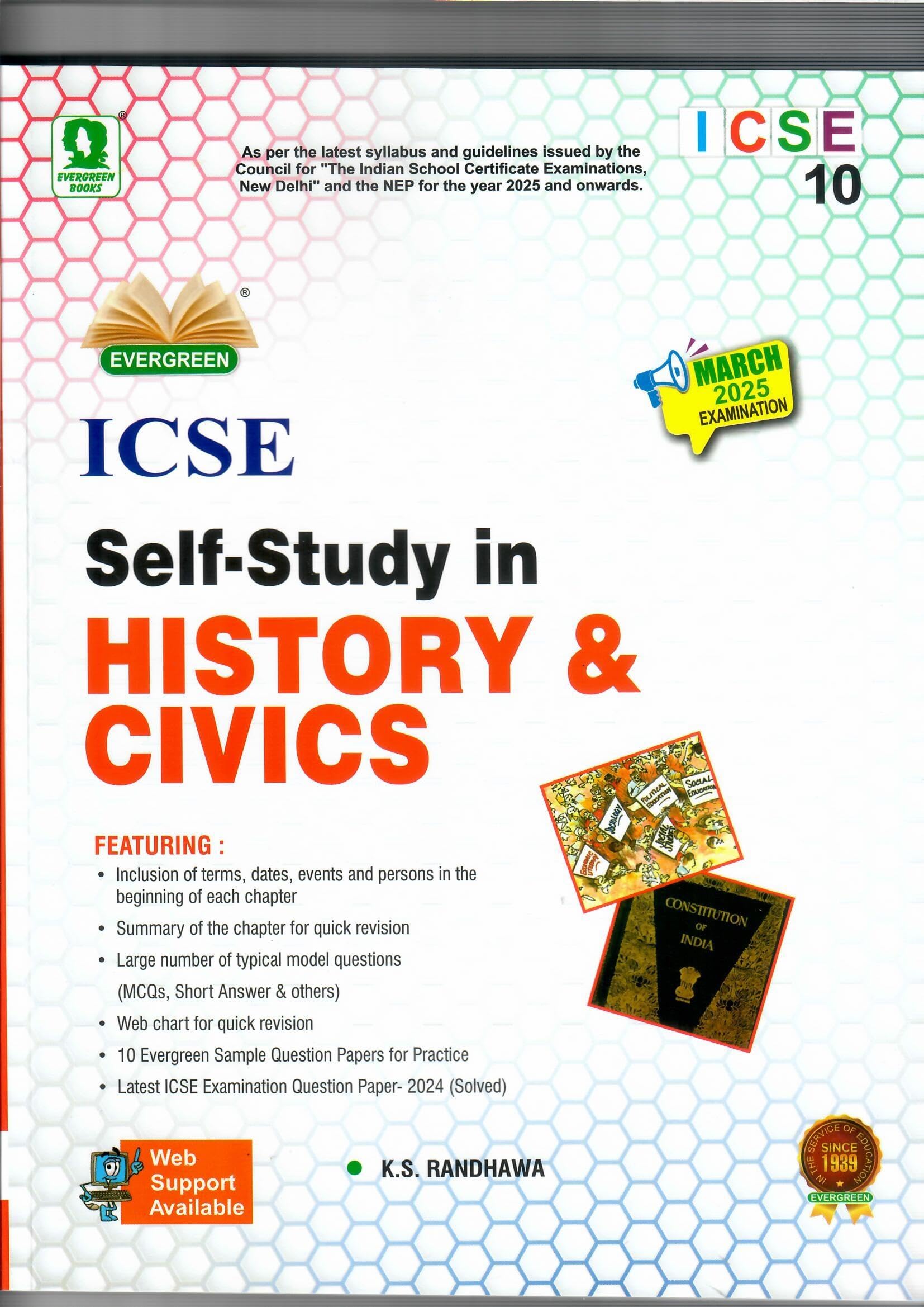 Evergreen Icse Self Study In History & Civics Class10