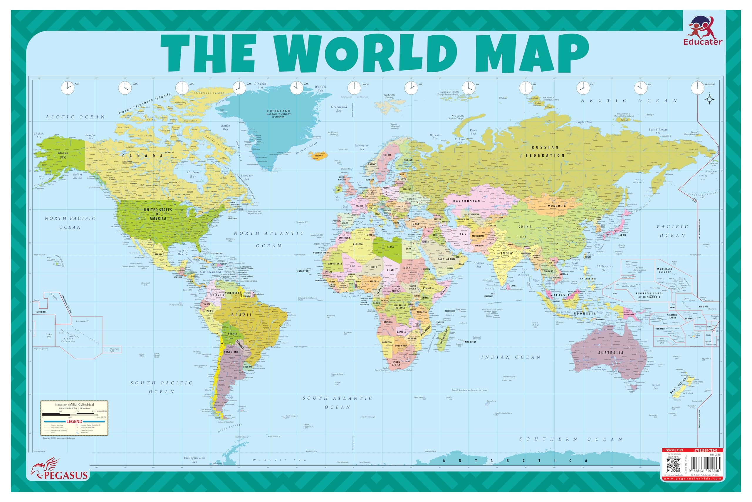 World Map  Thick and Laminated Chart