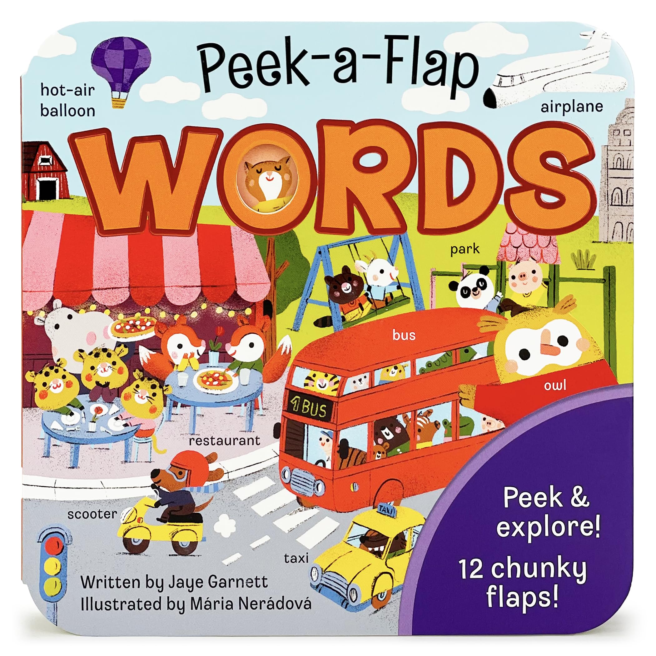 PeekaFlap Words LiftaFlap Board Book for Curious Minds and Little Learners; Ages 15