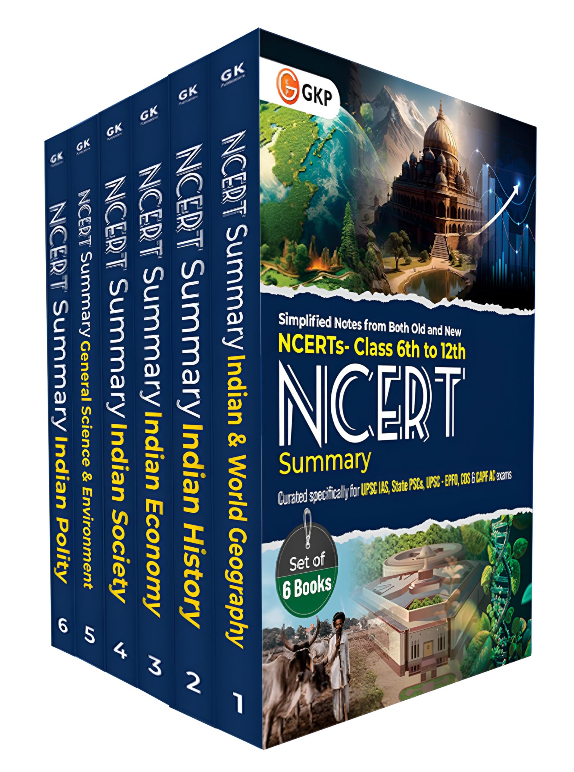 GKP UPSC NCERT 2025: Class 612 Set of 6 Core subjects Summary for Civil Services & State PSC Exams | Complete NCERT Notes with 