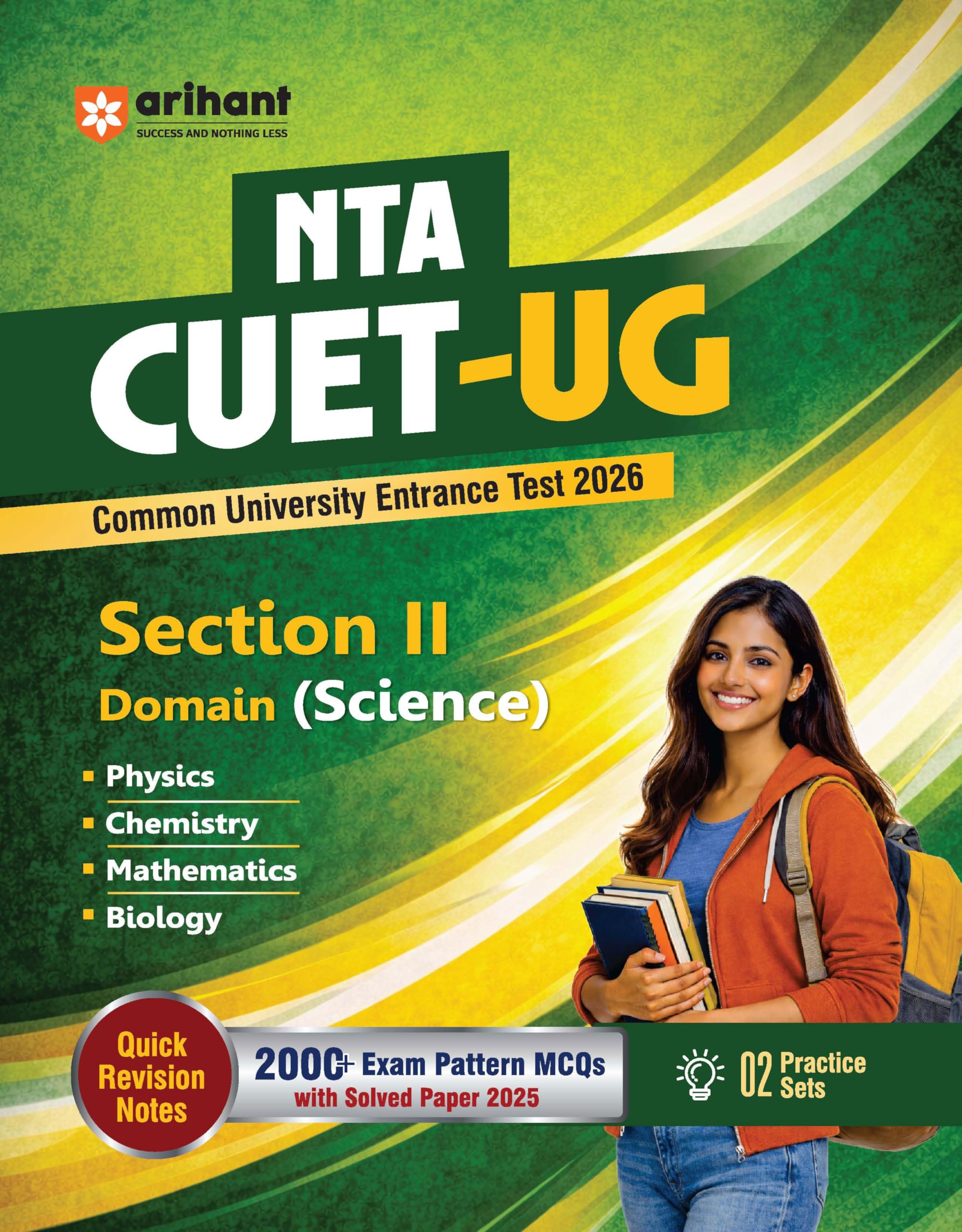 Arihant NTA CUET UG 2026 | Section II  Domain (Science) | Physics, Chemistry, Mathematics & Biology | 2000+ MCQs & CBQs | with 
