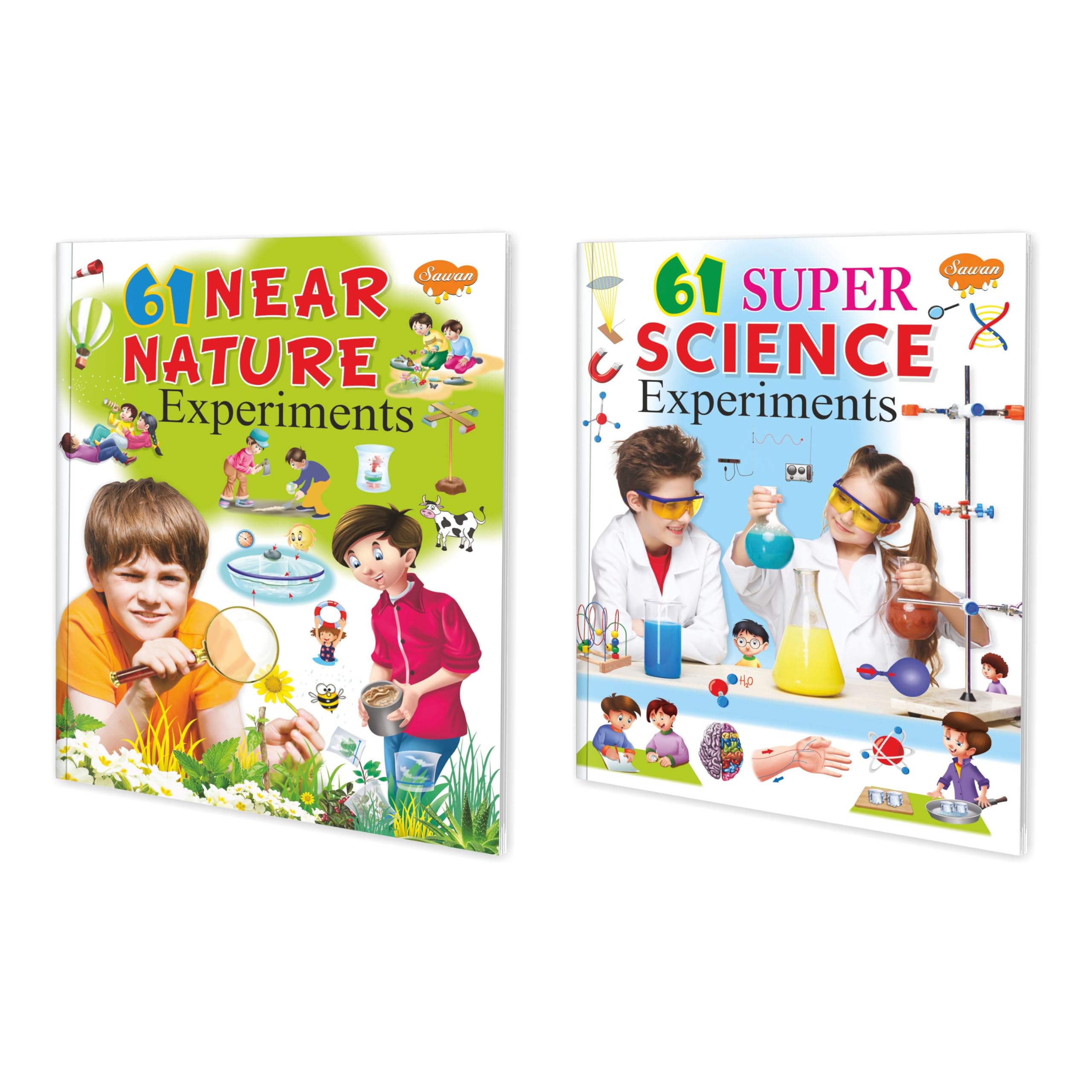 61 Super Science Experiments | 61 Near Nature Experiments | Pack Of 2 Books [Perfect Paperback] Sawan; Manoj Publications Editor