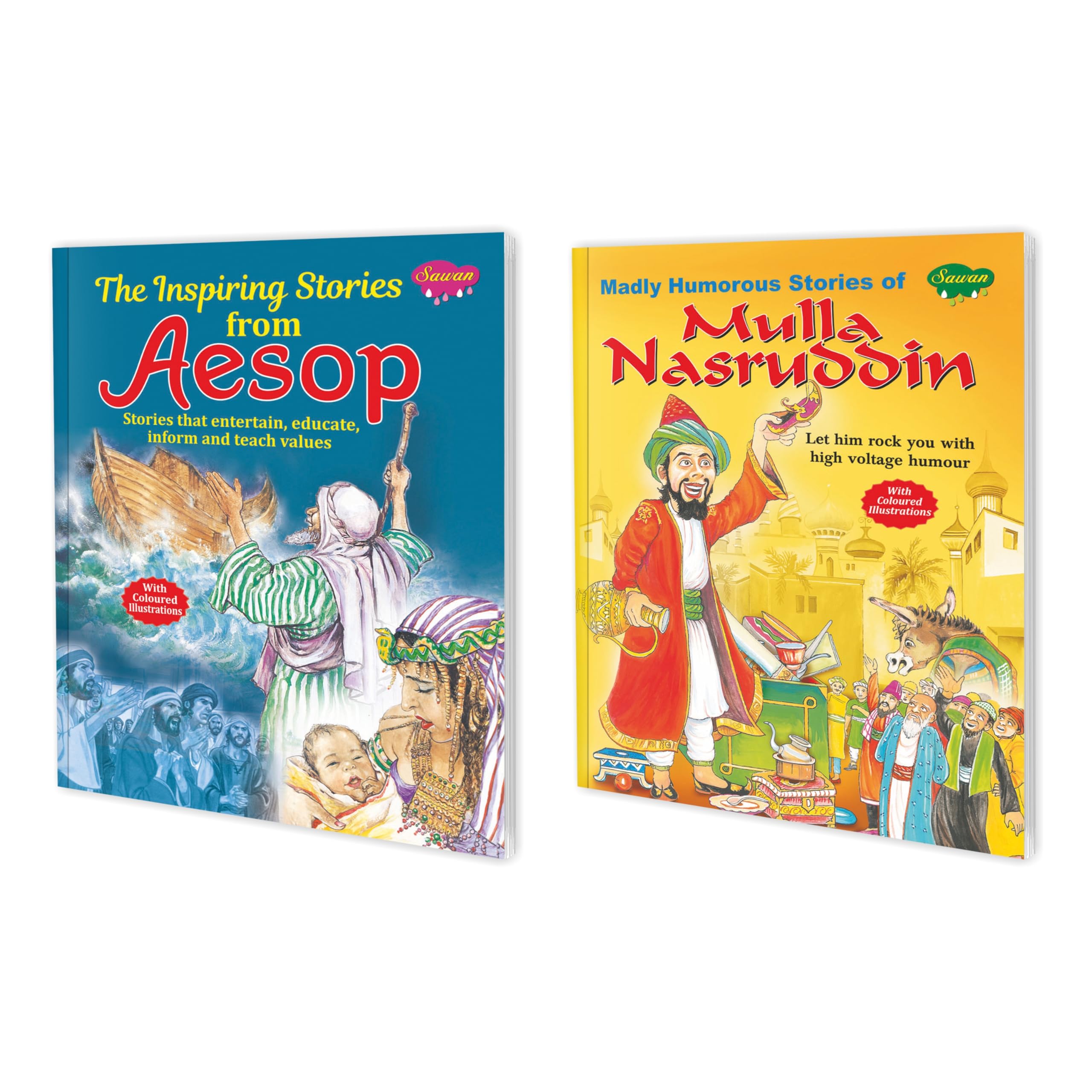 The Inspiring Stories From Aesop And Madly Humorous Stories Of Mulla Nasruddin Set Of 2 Books | Children Story Books