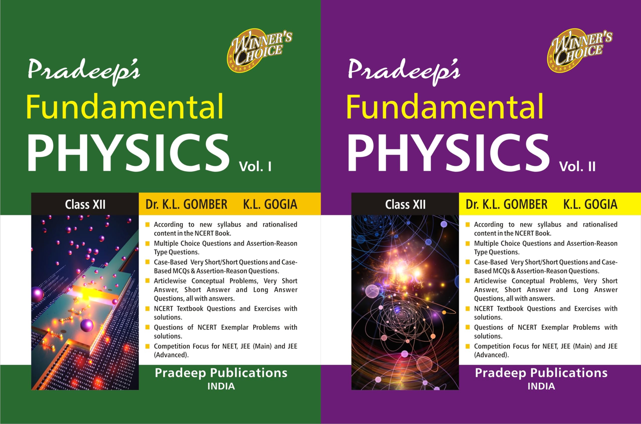 Pradeeps Fundamental Physics for Class 12 (Vol. 1 & 2) Examination 202425