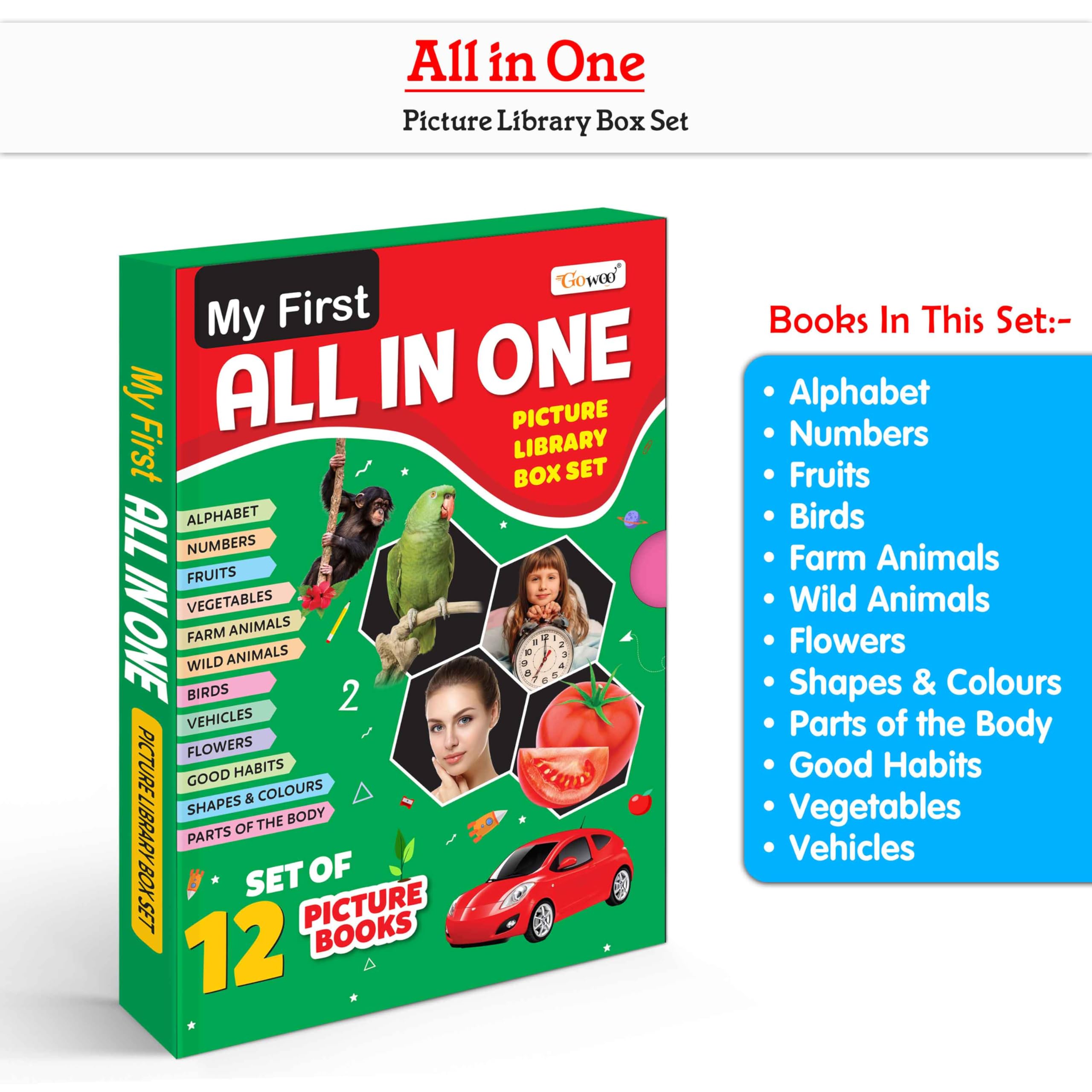 My First All in One Picture Library Box (Green Edition) : Boxset Of Books For Children, Toddler book set, Early learning book se