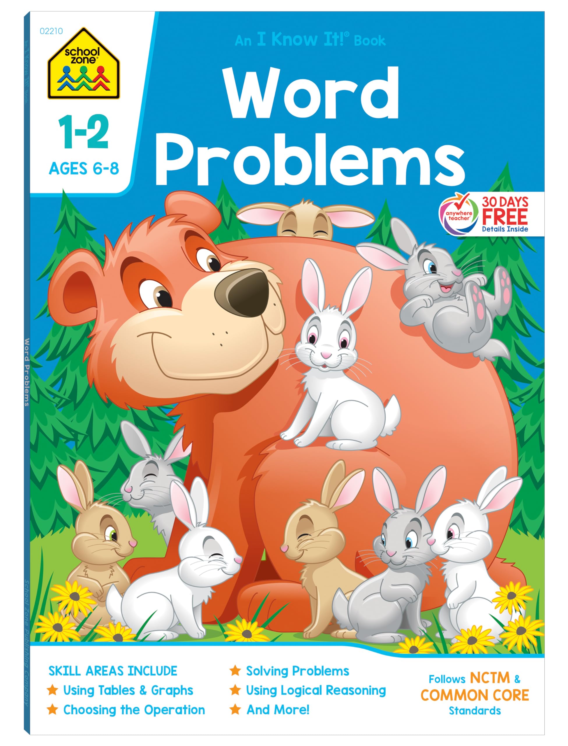 School Zone Word Problems Workbook: 64 Pages, 1st Grade, 2nd Grade, Math, Picture Stories, Graphs, Calendars, Clocks, Ages 6 to 