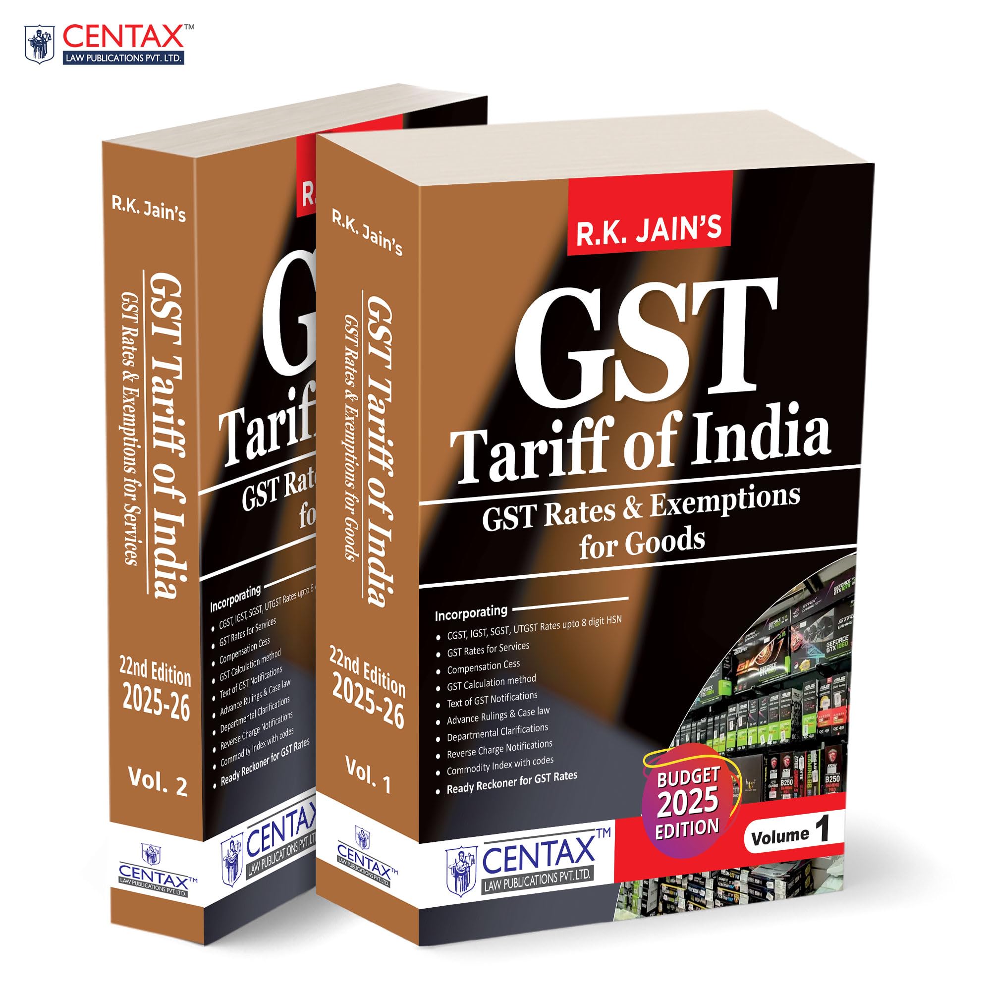 R.K. JainS Gst Tariff Of India With Gst Rates/Exemptions Of Goods & Services [202526]  Covering Gst Rates | Exemptions | Not