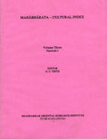 Mahabharata Cultural Index  Vol. Iii, Fasc I