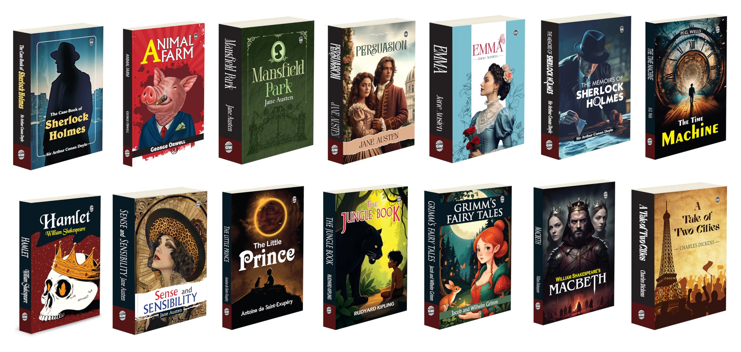 The Case Book Of Sherlock Holmes, Animal Farm, Mansfield Park and more : iconic mysteries, allegorical fiction, romantic classi