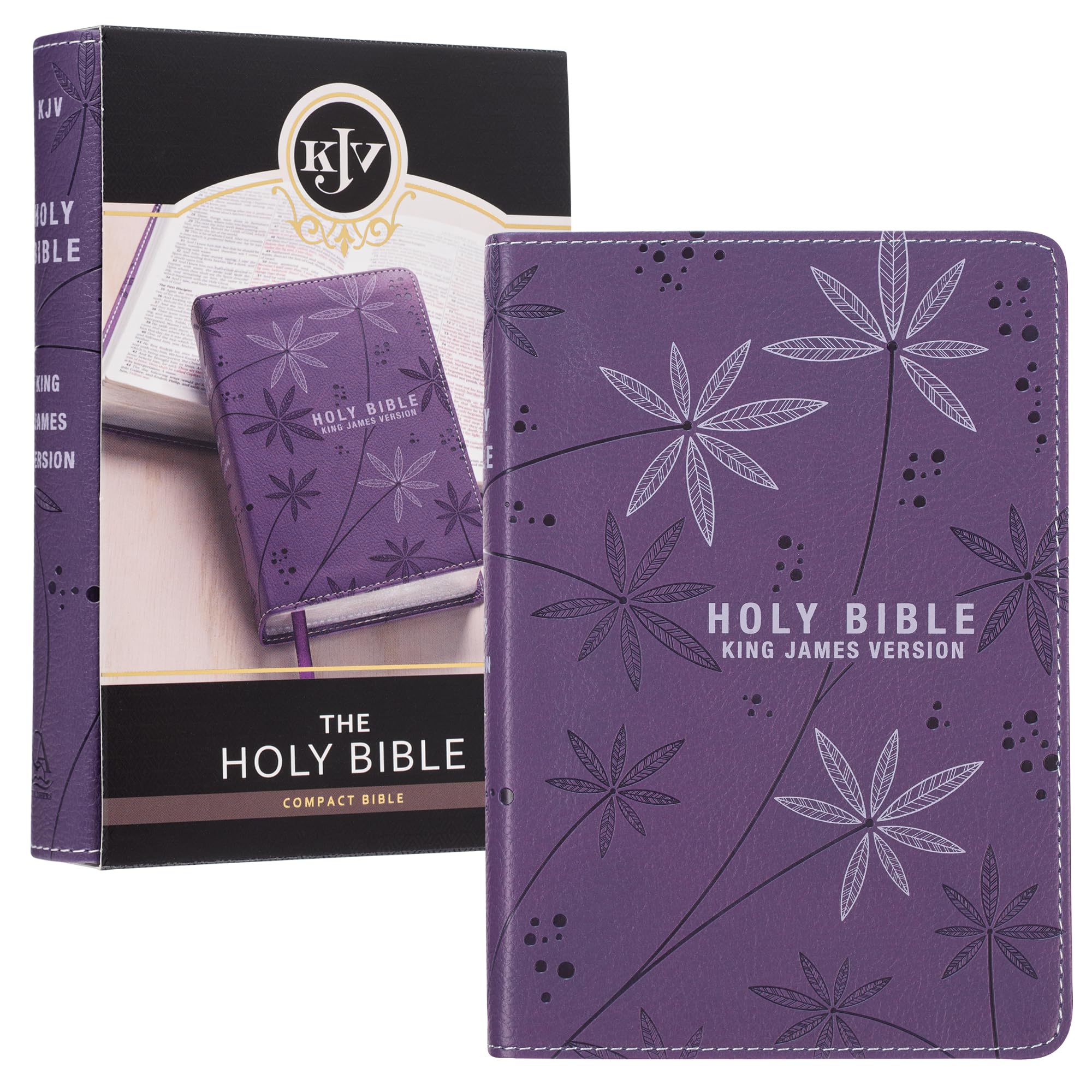 KJV Holy Bible, Compact Faux Leather Red Letter Edition  Ribbon Marker, King James Version, Purple (KJV Compact Editions)