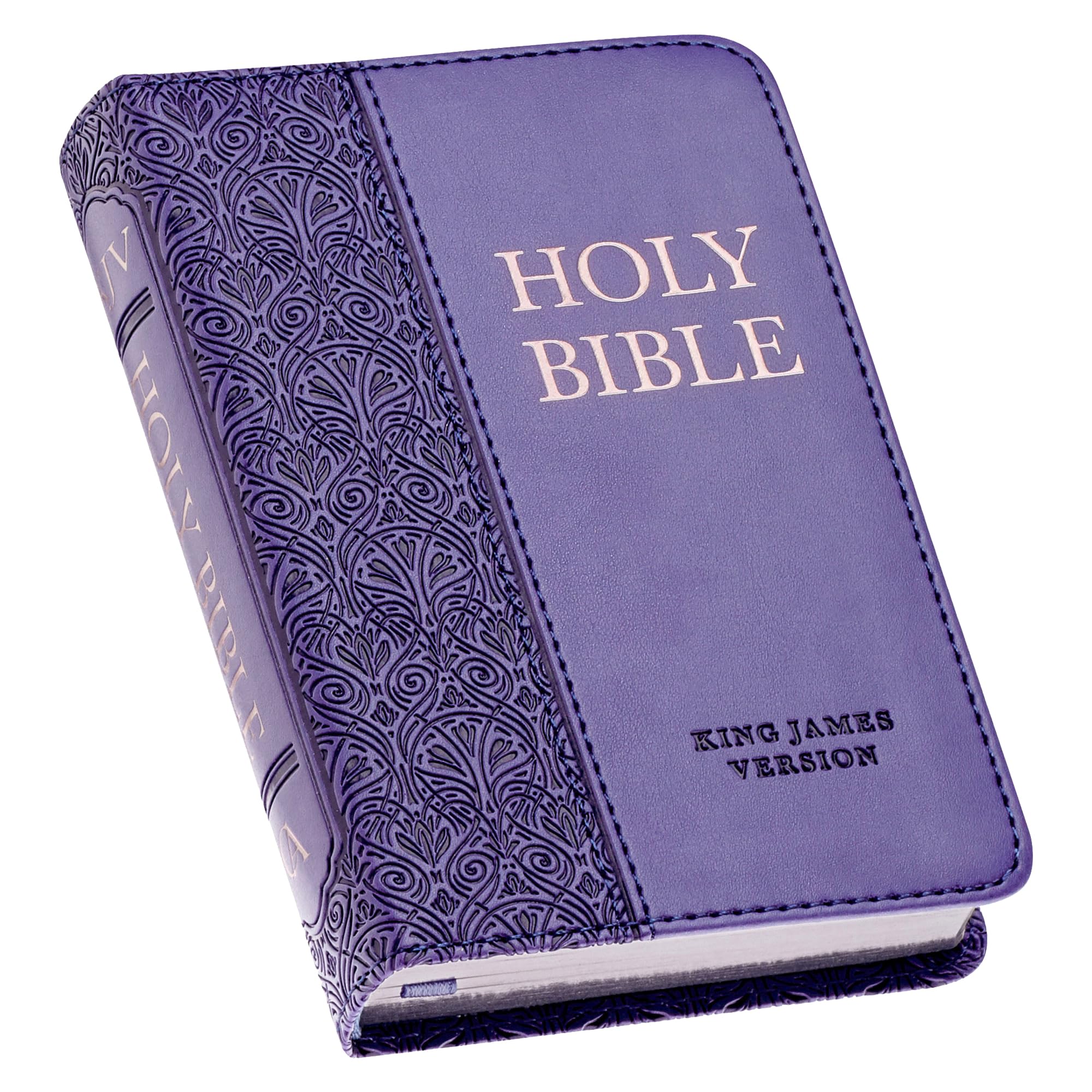 KJV Holy Bible, Mini Pocket Size, Faux Leather Red Letter Edition  Ribbon Marker, King James Version, Purple (KJV Pocket Editio