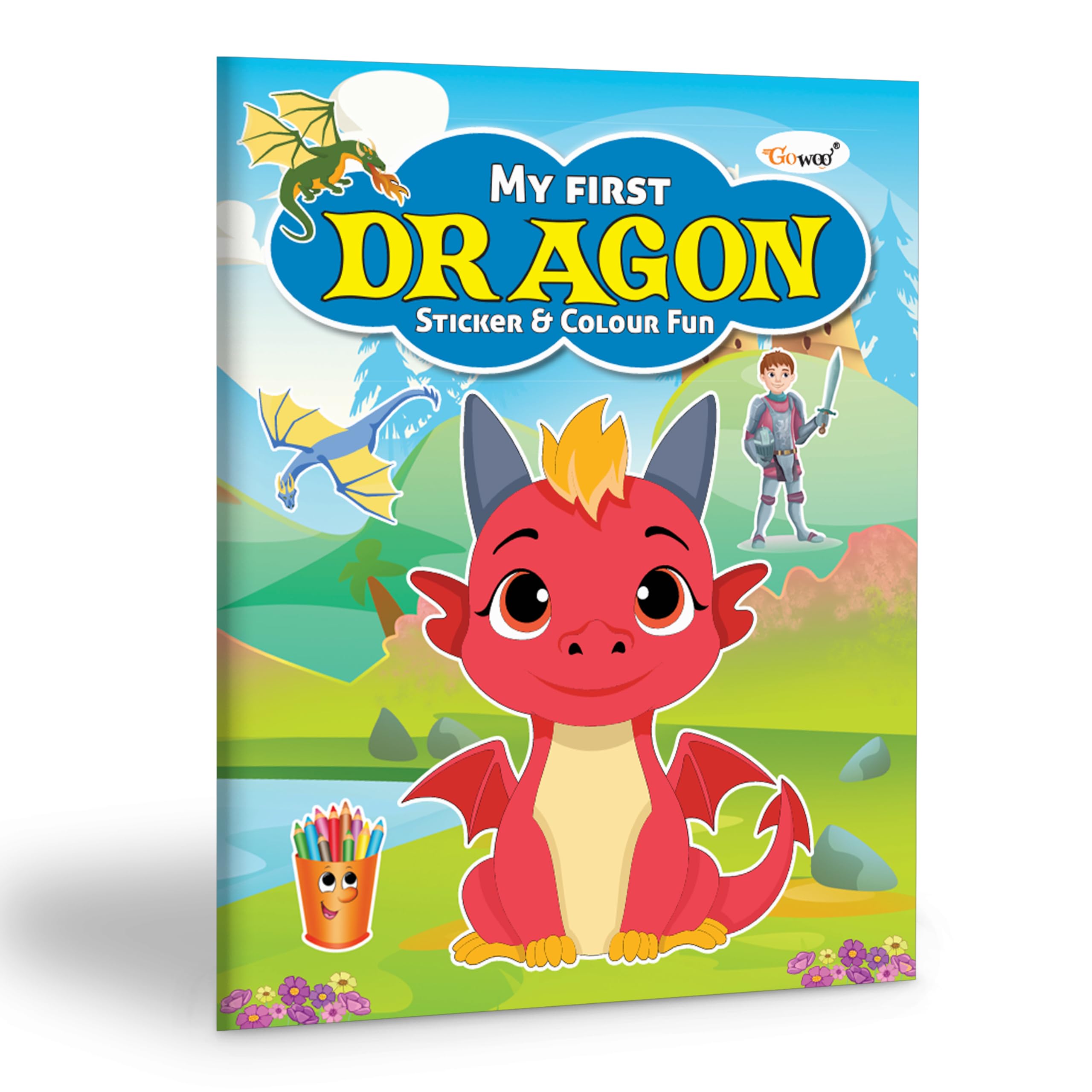 My First Dragon Sticker and Colour Fun : Kids Art Book, Educational Fun Coloring Book, Kids Colouring Sticker Book, Creative col