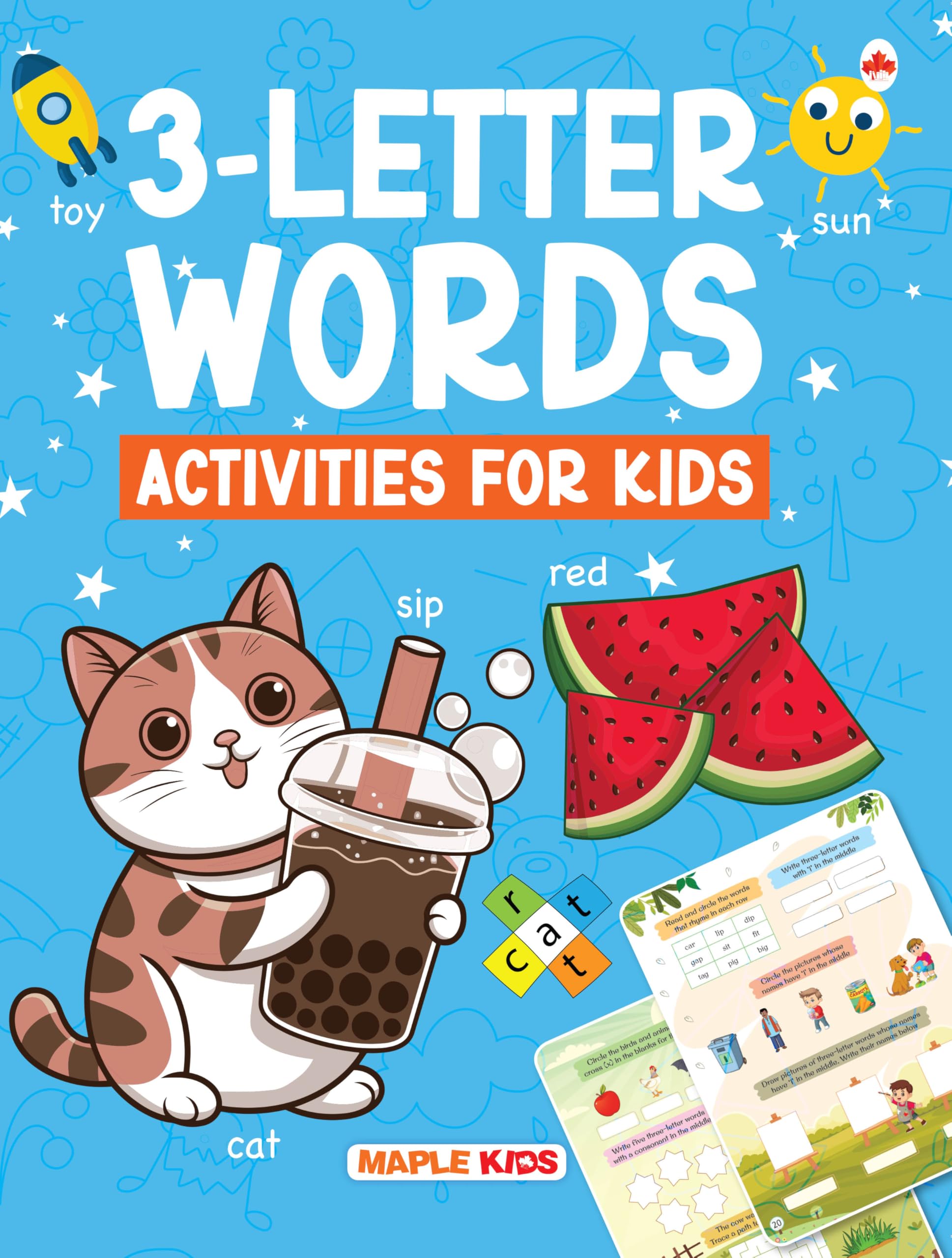 3 Letter Words  Activity Book for Kids  Vowels and Consonants Activities for Age 3+  Tracing  Spelling Patterns  Puzzles  