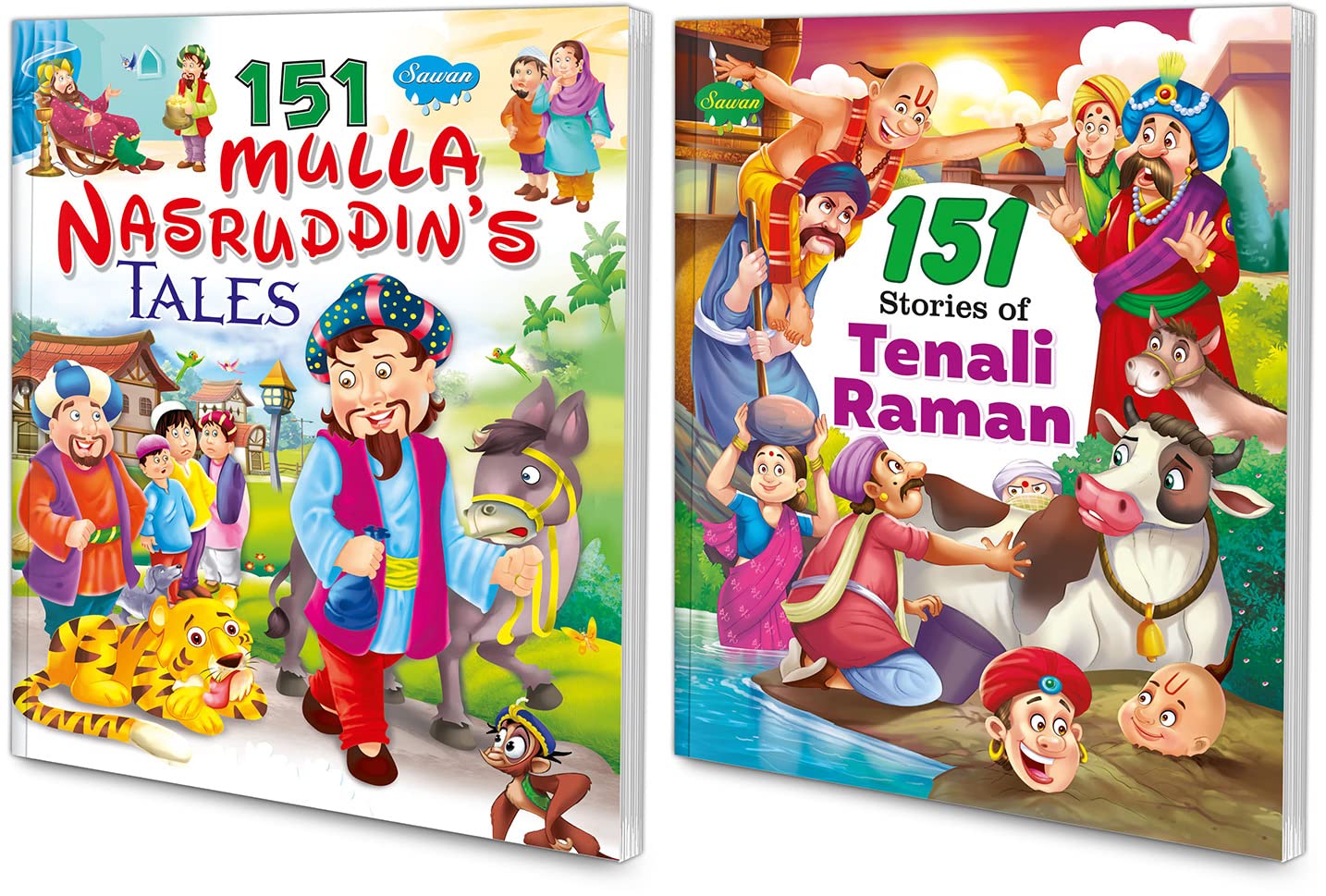 Sawan Set Of 2 Story Books 151 Series (Mulla Nasruddin & Tenali Rama) [Perfect Paperback] Sawan