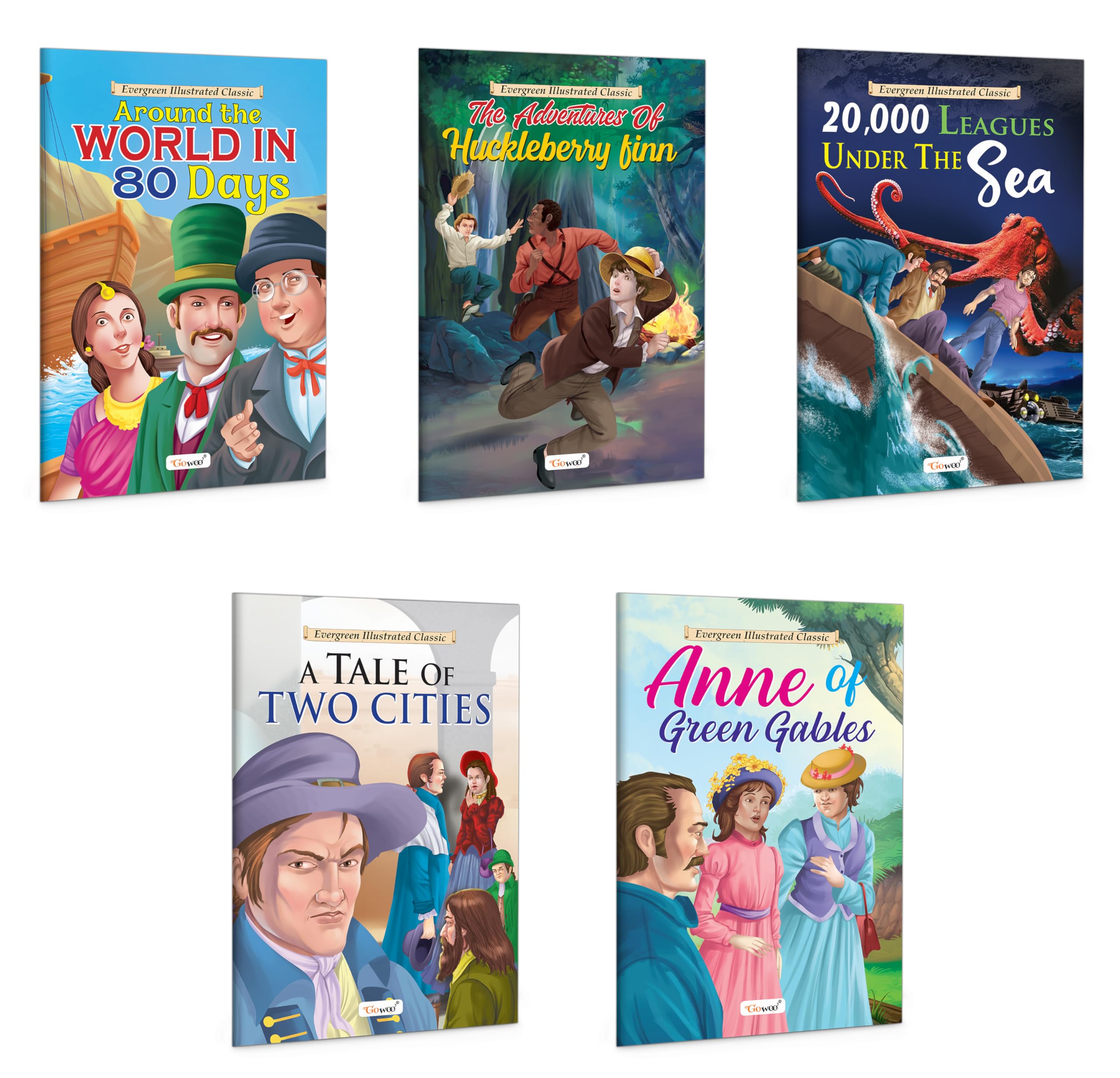Evergreen Illustrated Classics : 20,000 Leagues Under the Sea, A Tale of Two Cities and more  Classic adventure stories for chi