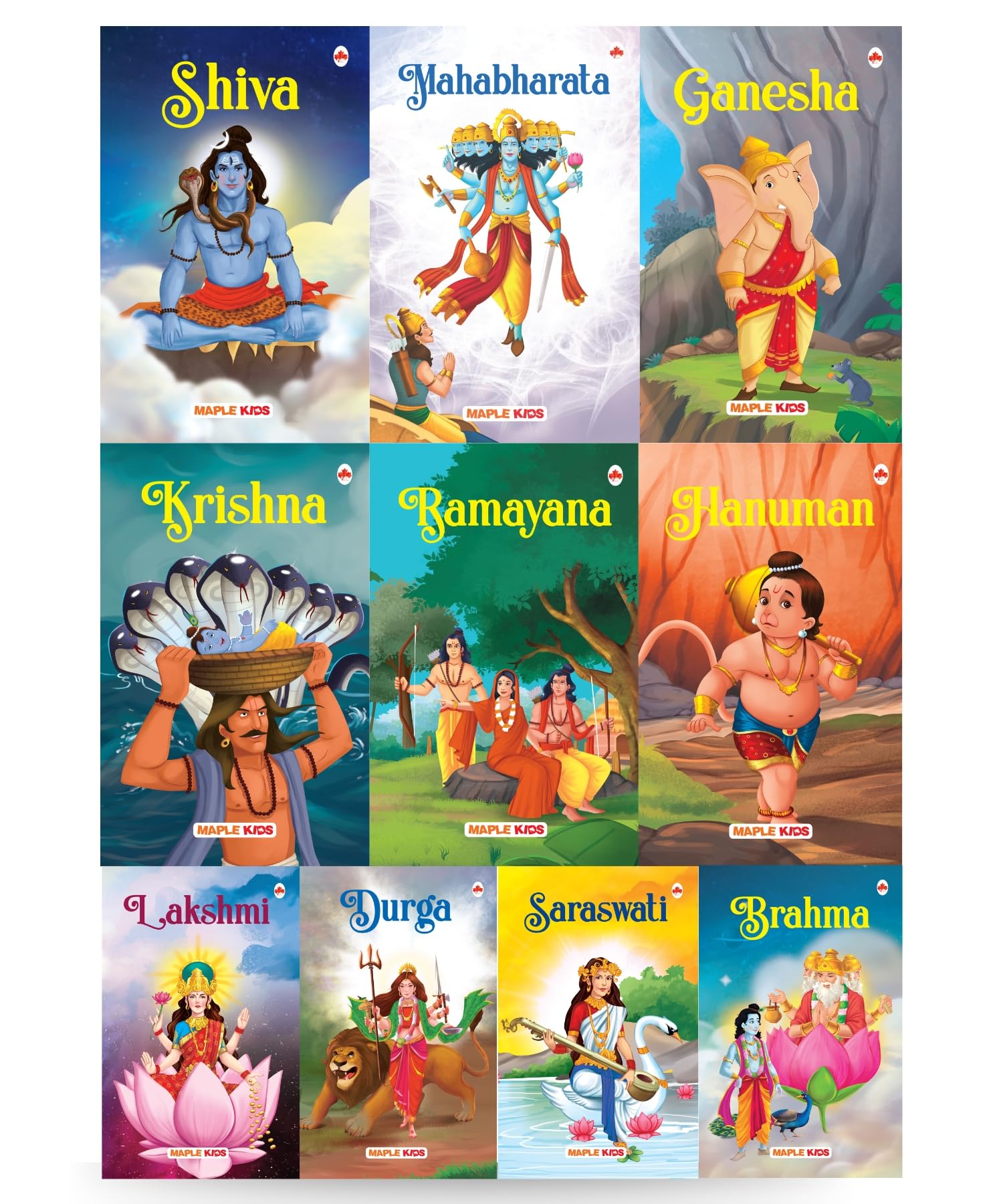 Story Books for Kids (Set of 10 Books)  Mythology Stories for Children  Ganesha, Krishna, Hanuman, Ramayana, Shiva, Lakshmi, S