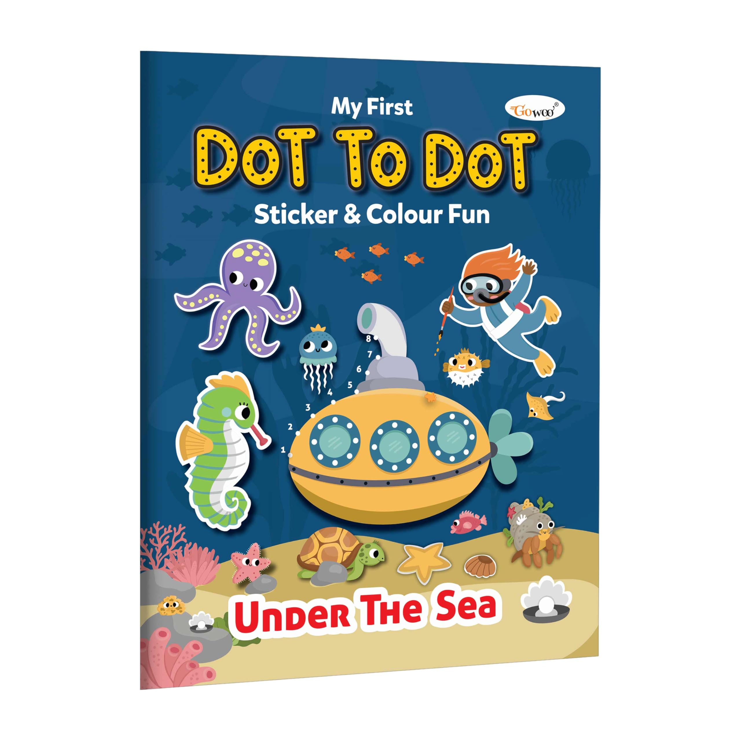 My First Dot to Dot Sticker & Colour Fun  Under the Sea : Ocean Sticker and Colouring Book for Preschoolers, colourful underse