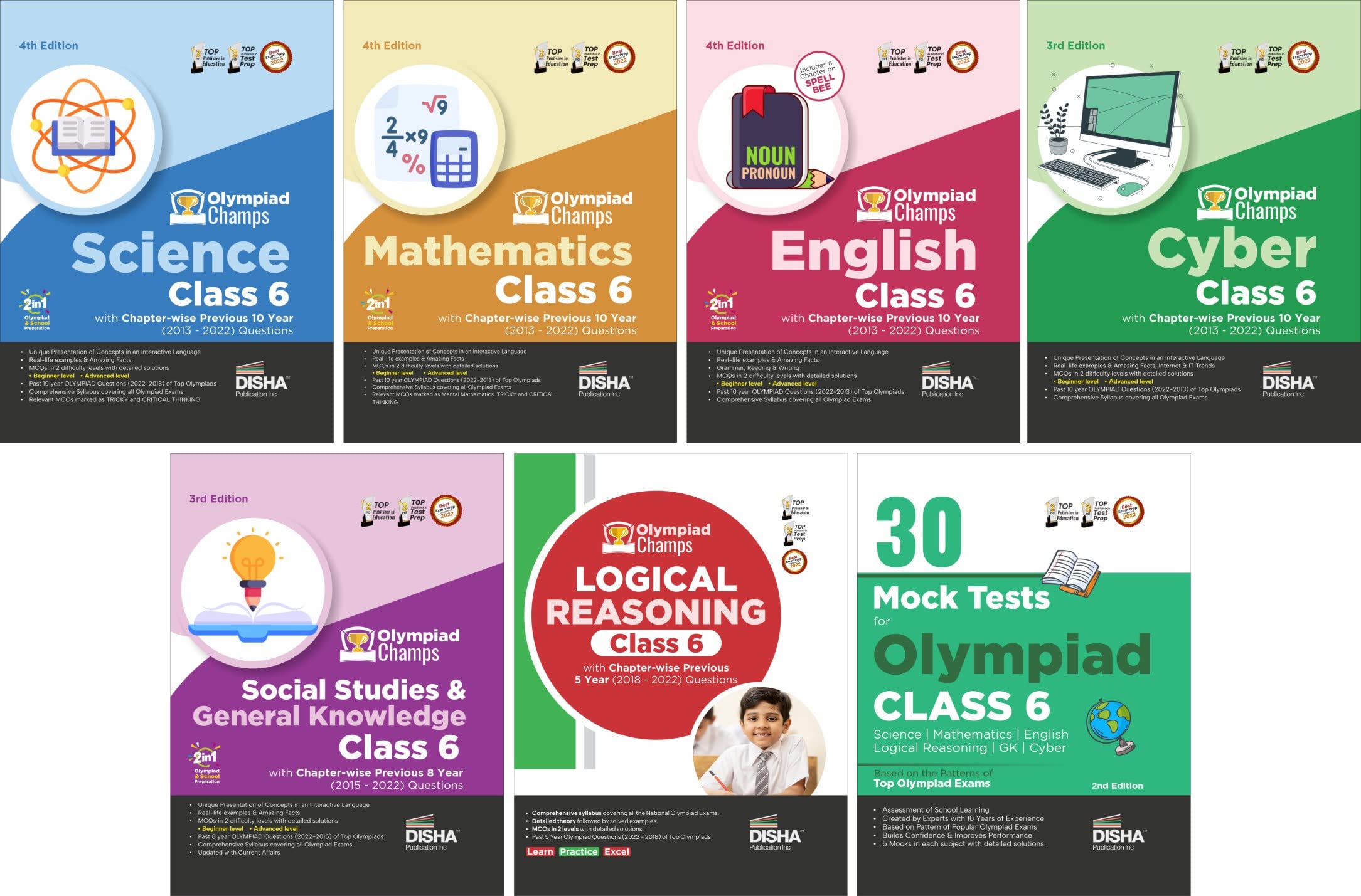 Olympiad Champs Science, Mathematics, English, Cyber & Gk Class 6 With 30 Mock Tests (Set Of 6 Books) 3Rd Edition