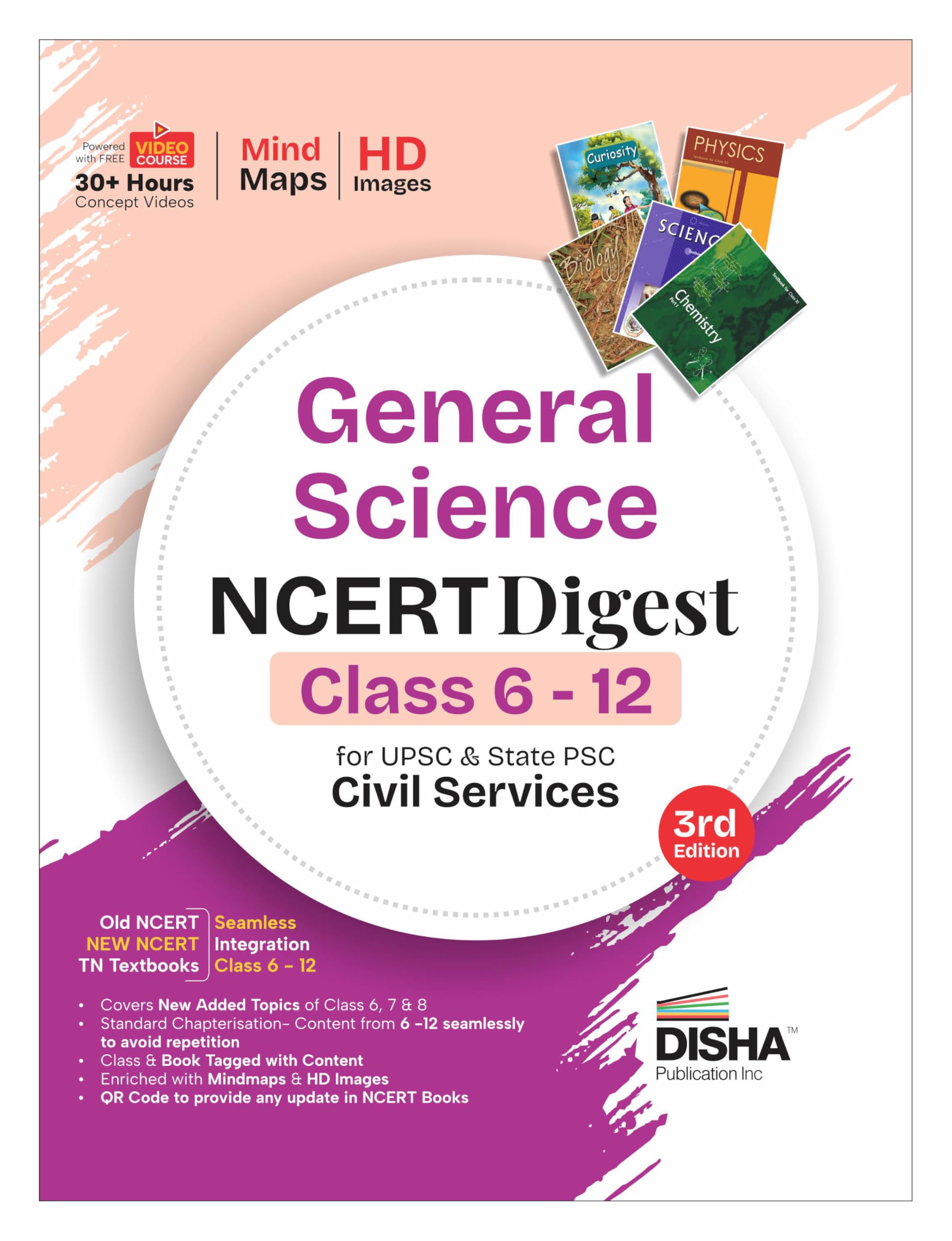 Disha General Science NCERT Digest (Class 6  12) for UPSC & State PSC Civil Services 3rd Edn | New Syllabus for Class 6  8 | O