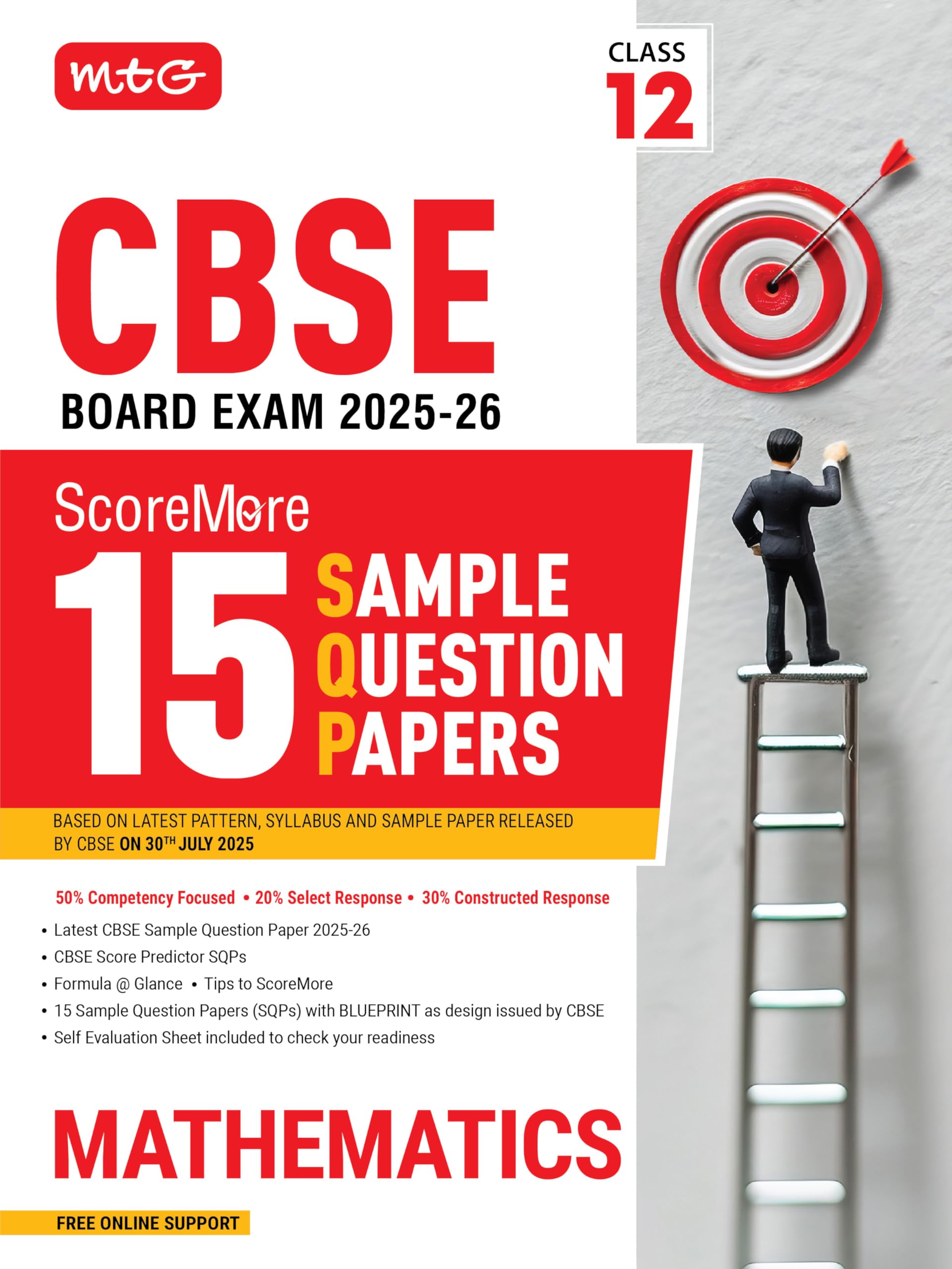 Mtg Cbse Class 12 Scoremore 15 Sample Papers Mathematics Book For 20252026 Board Exam | ChapterWise CompetencyBased Questions