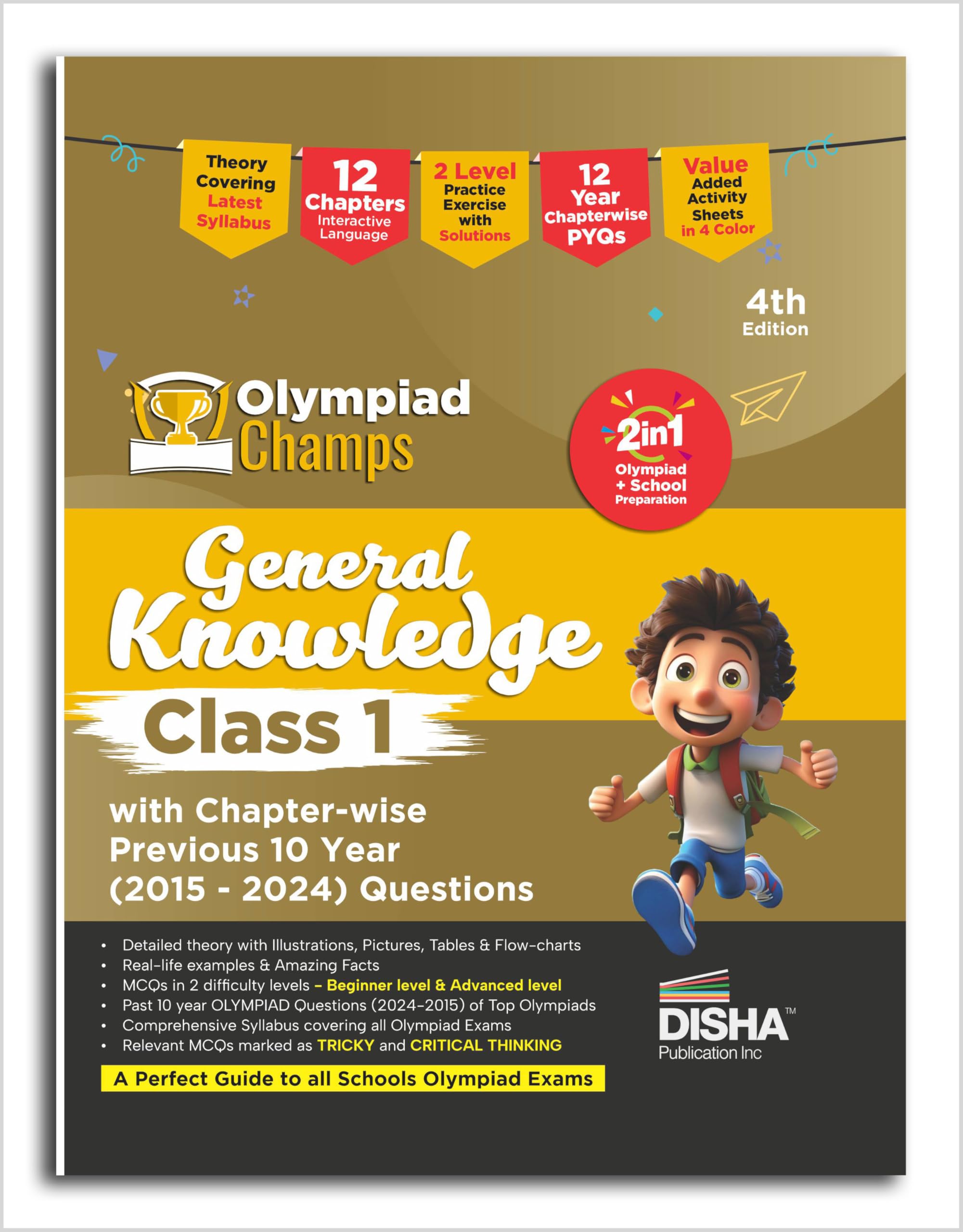 Old Edition  Disha Olympiad Champs General Knowledge Class 1 With ChapterWise Previous 10 Year (2015  2024) Questions 4Th Edi