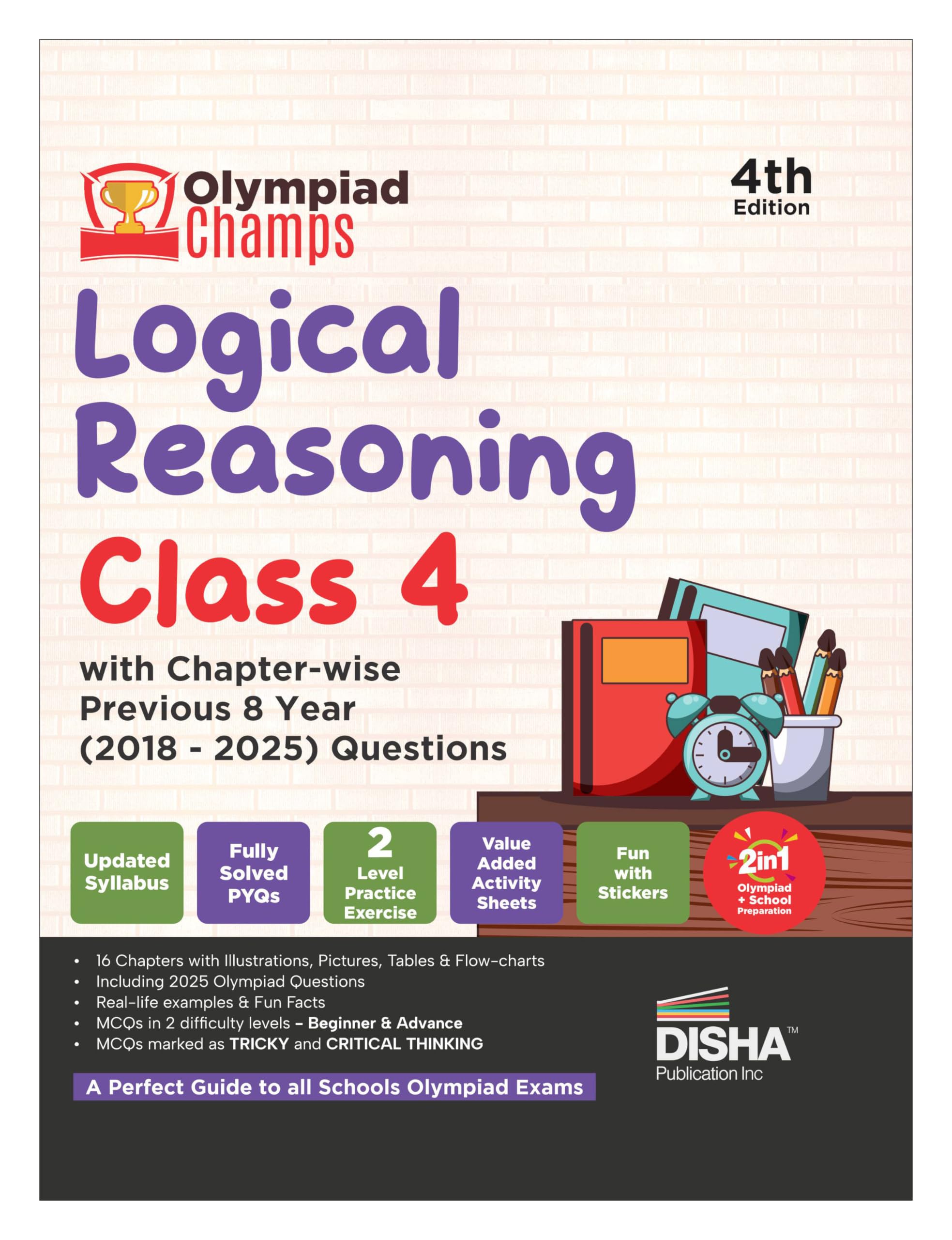Disha Olympiad Champs Logical Reasoning Class 4 With ChapterWise Previous 8 Year (2018  2025) Questions 4Th Edition | 2026  2