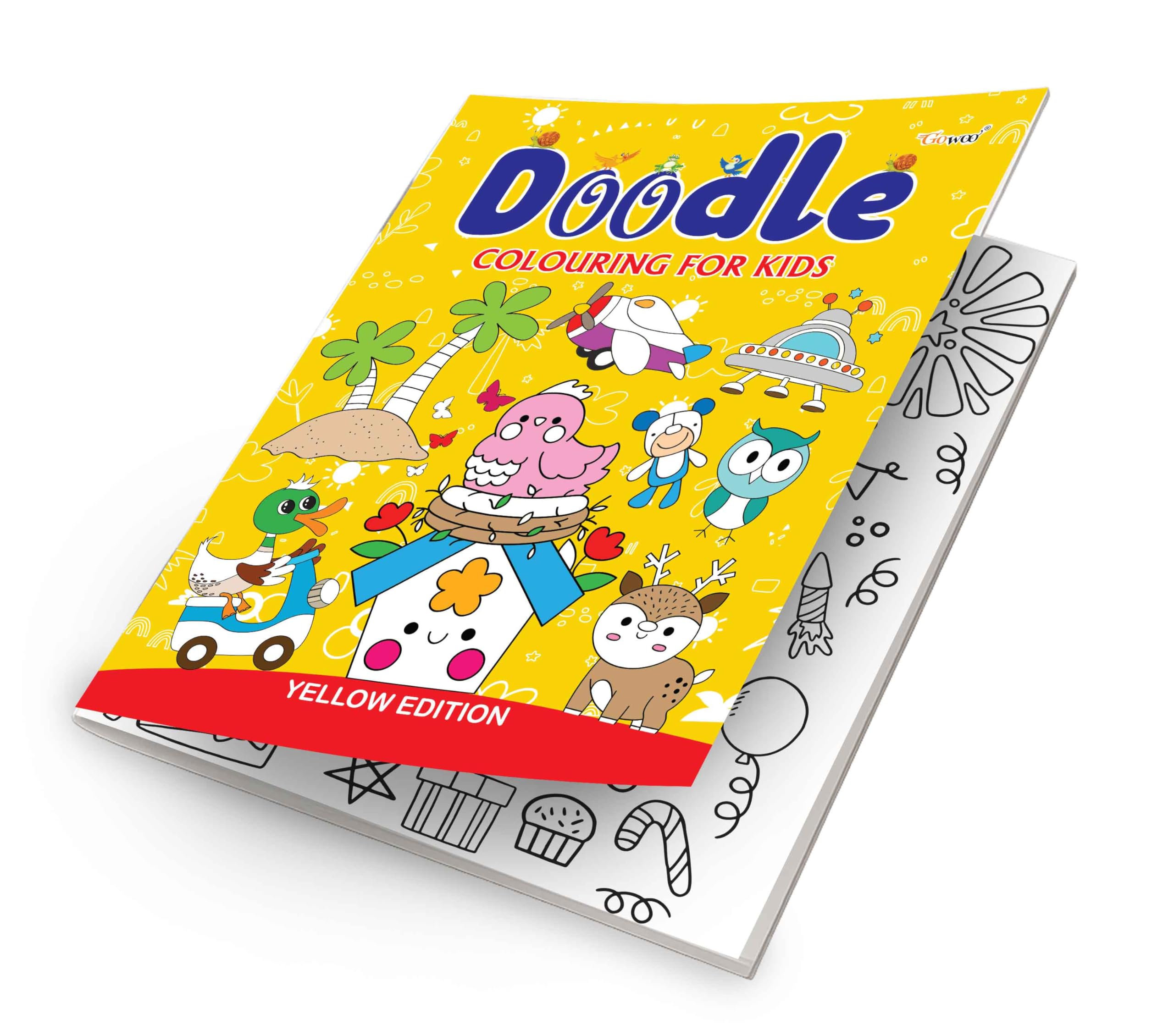 Doodle Colouring for Kids  Yellow Edition : Cheerful Colouring Book for Kids, Creative Doodle Colouring Book for Kindergarten,