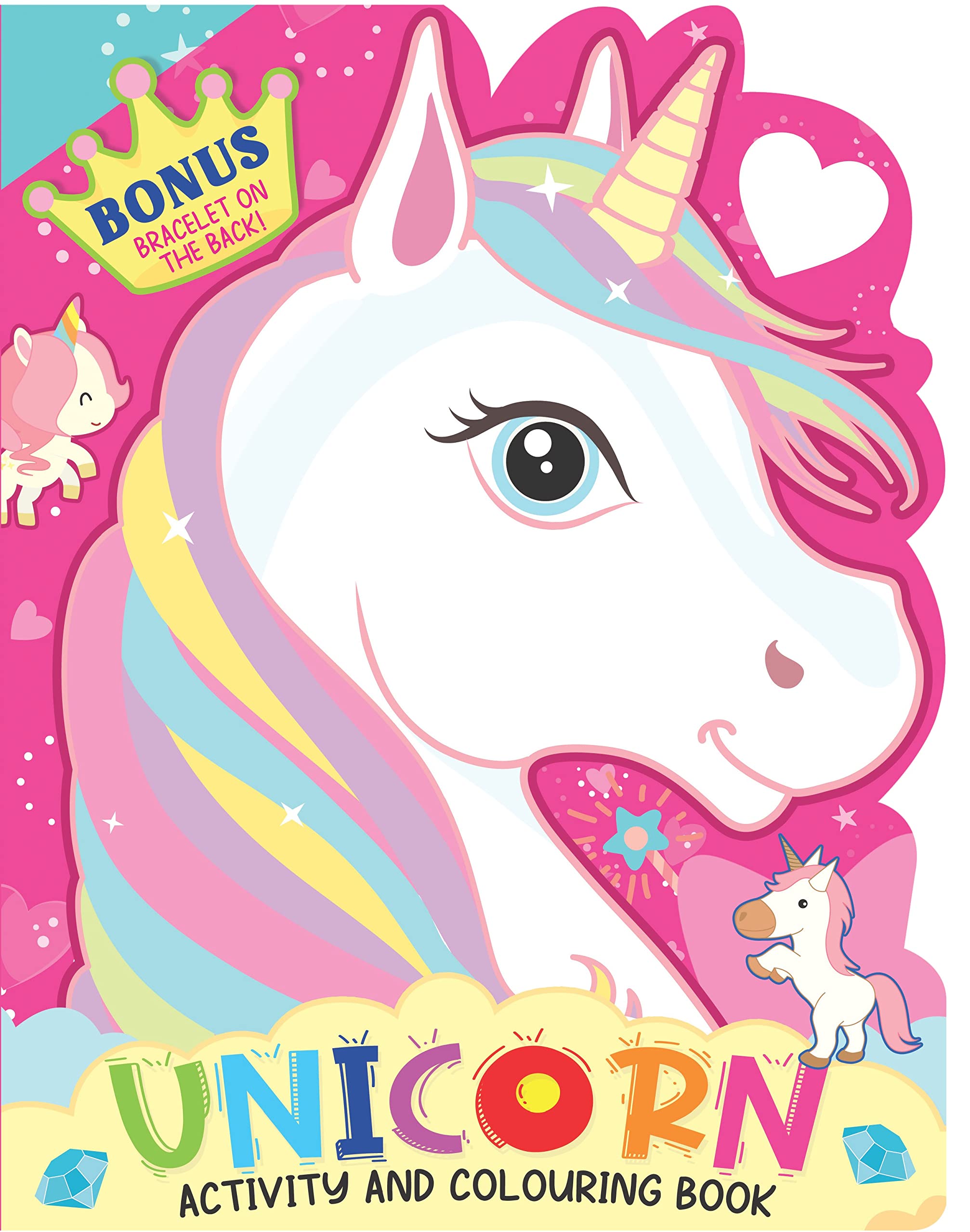 Unicorn Activity And Colouring Book Die Cut Animal Shaped Book For Kids Age 38 Years
