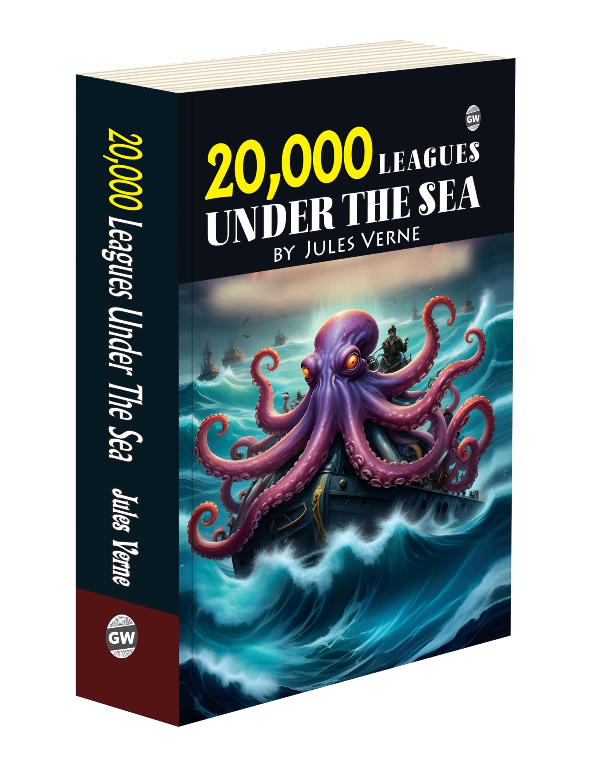 20,000 Leagues Under the Sea (Paperback) : Jules Verne classic, science fiction adventure, underwater exploration novel, Captai