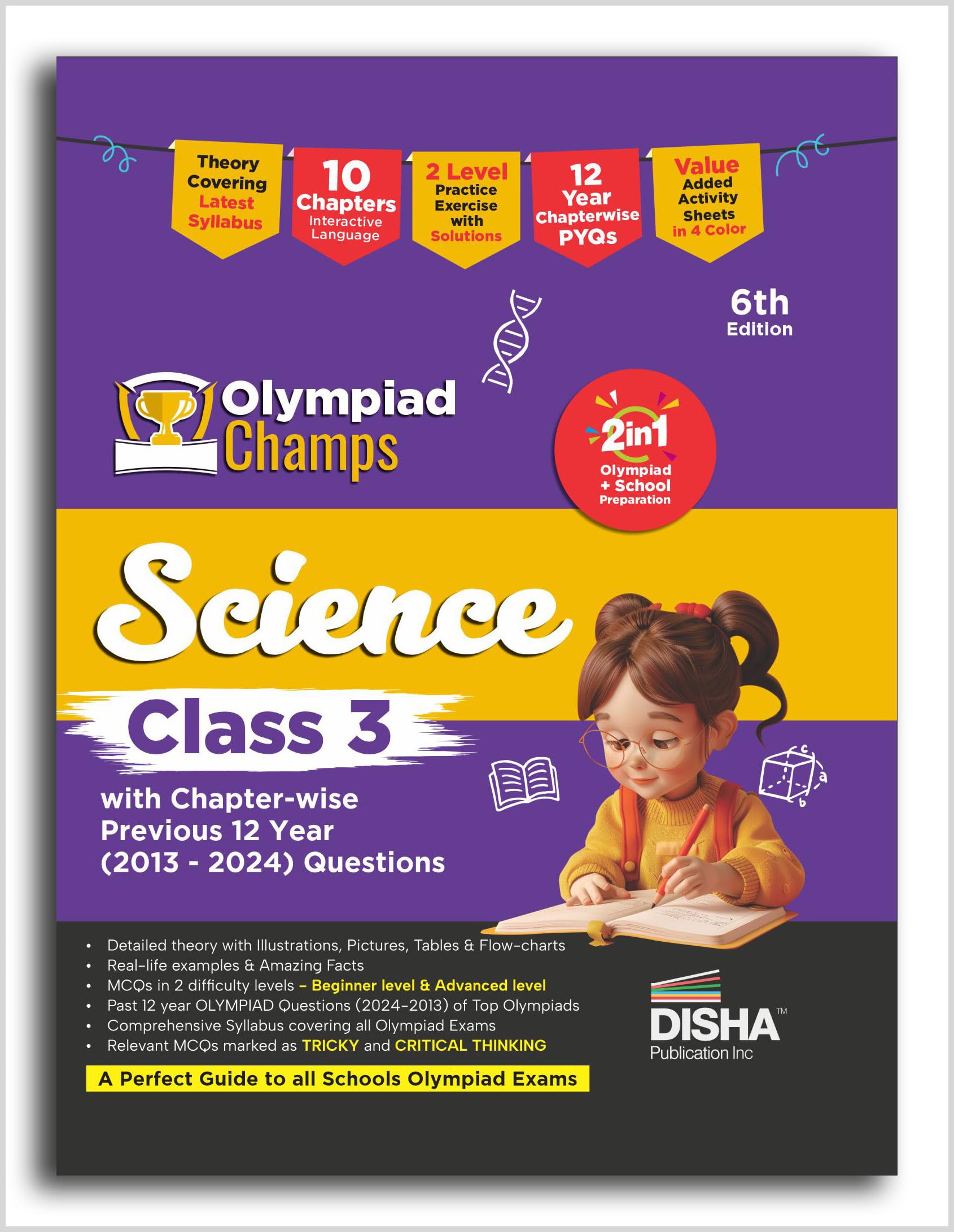 Old Edition  Disha Olympiad Champs Science Class 3 With ChapterWise Previous 12 Year (2013  2024) Questions 6Th Edition | Com