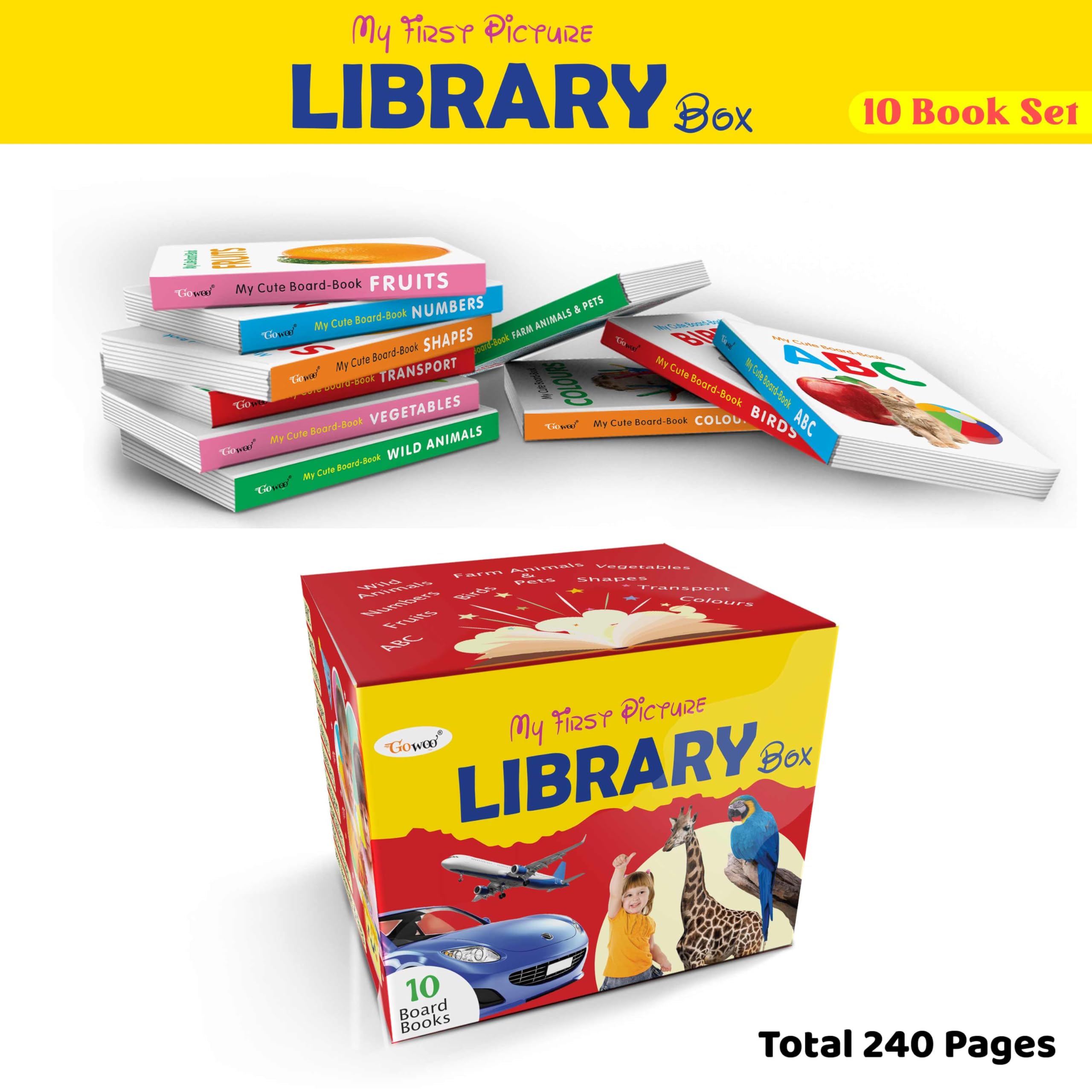 Toddlers learning library box set (Red Edition) : set of 10 Books For Children