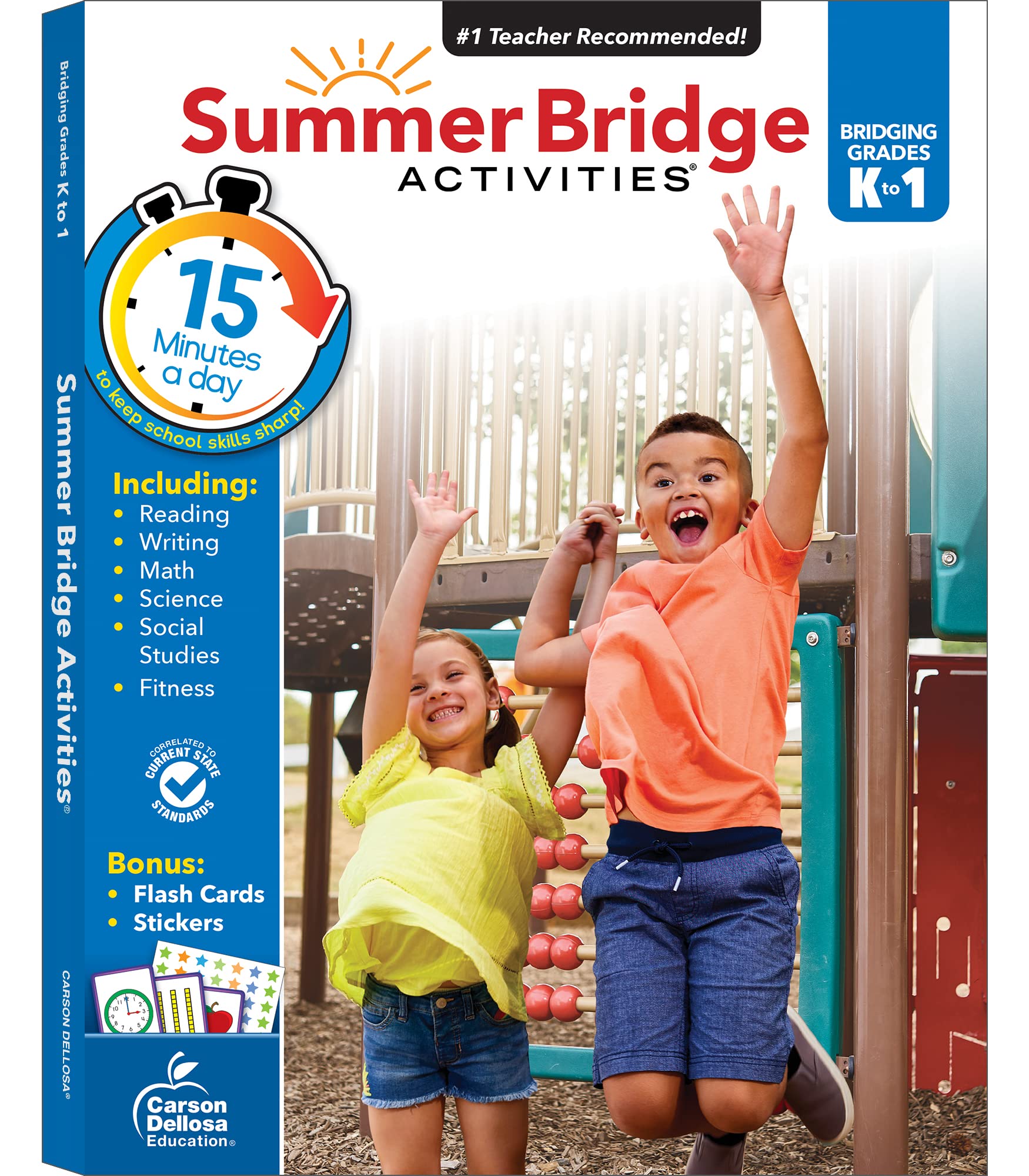 Summer Bridge Activities Kindergarten to 1st Grade Workbooks, K1 Activity Book With Math, Reading Comprehension, Science, Fitne