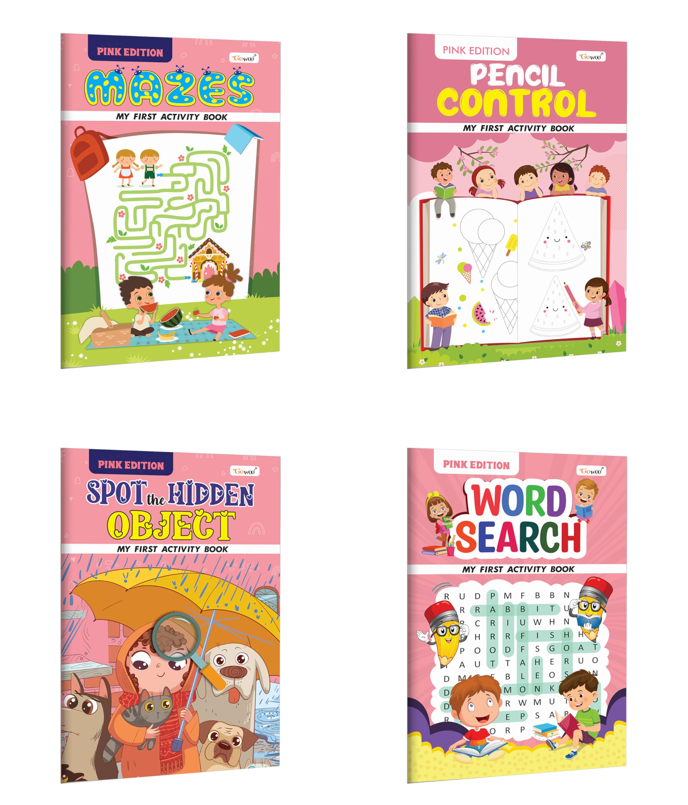 My First Activity Book  Word Search, Mazes, Pencil Control and Spot the Hidden Object  All in Pink Edition : Early childhood 