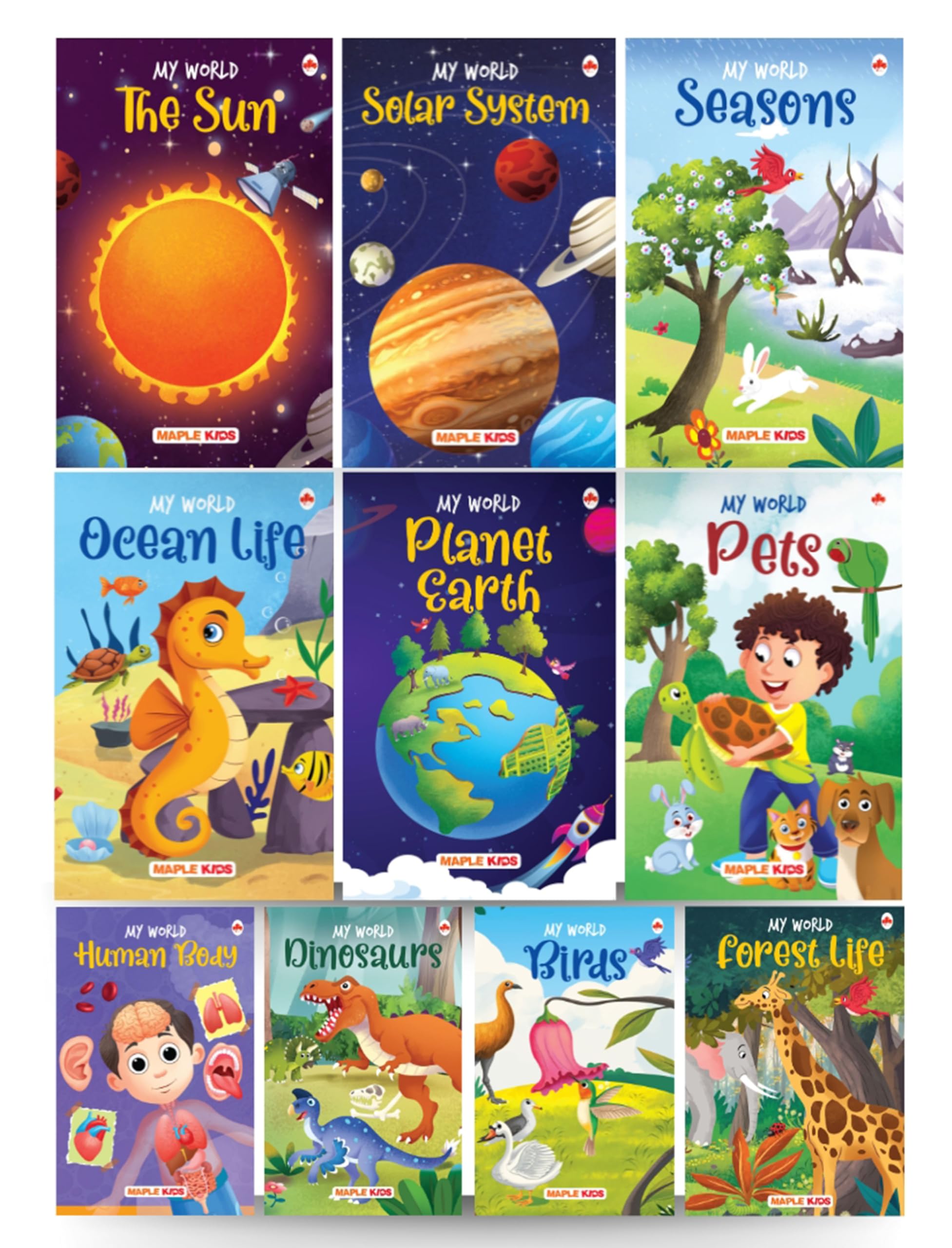 My World (Set of 10 Books)  Science Knowledge Books for Kids  Birds, Dinosaurs, Forest Life, Ocean Life, Pets, Planet Earth, S