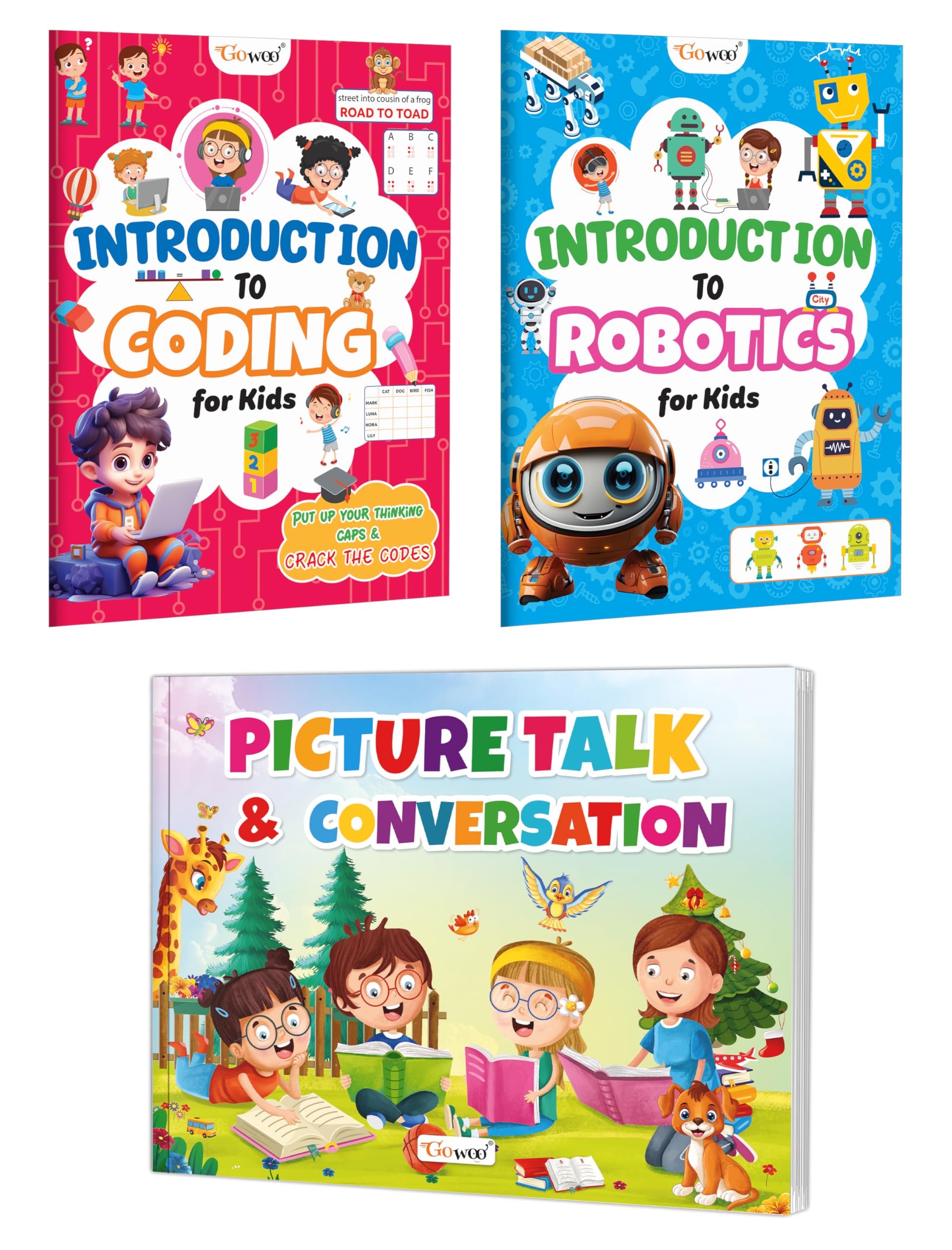 Introduction To Coding, Robotics and Picture Talk & Conversation book for kids : Brain boosting activity, Children activity book
