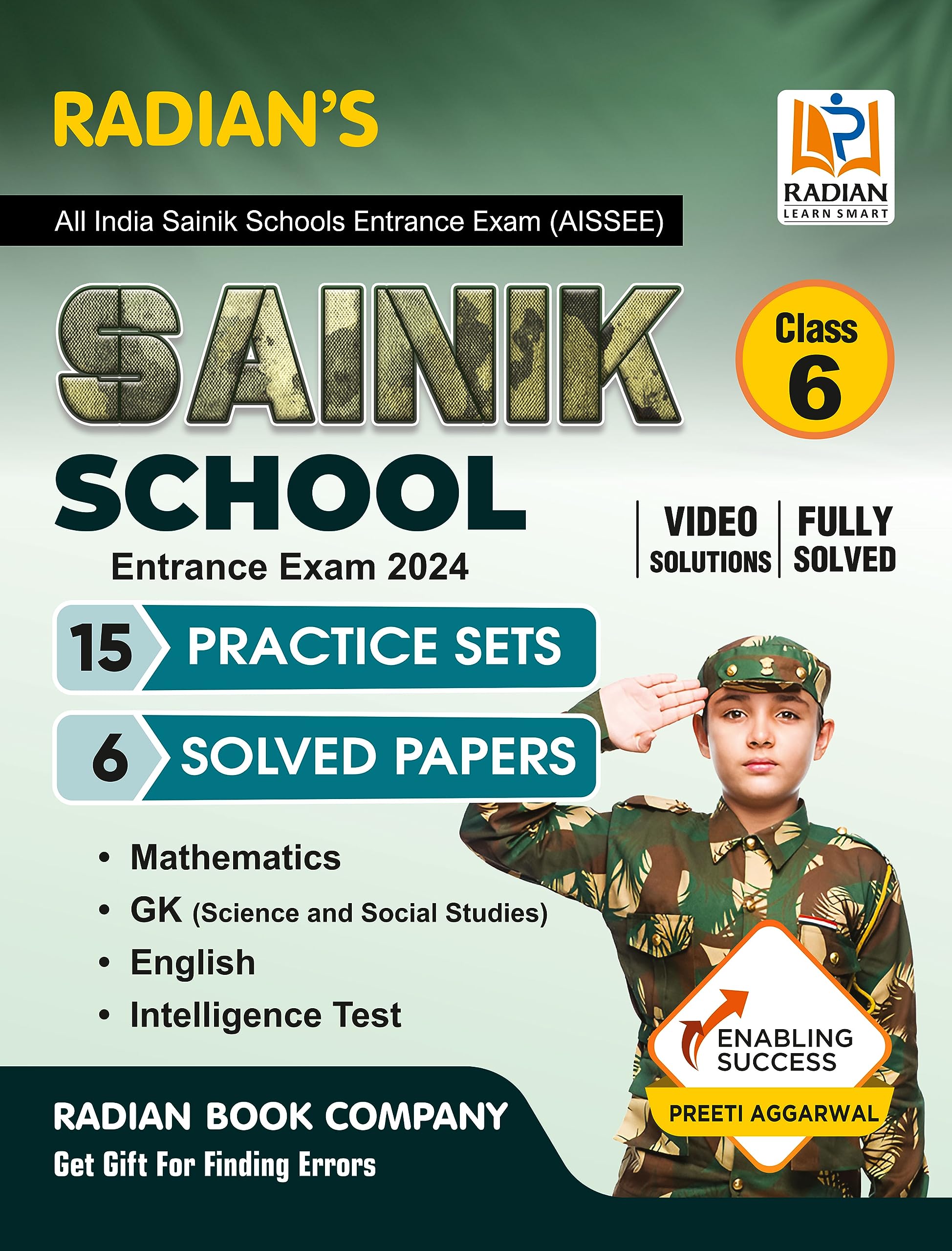 Sainik School Practice Set book Class 6 with Solved Papers for (AISSEE) All India Sainik Schools Entrance Exam 2024 (English Med