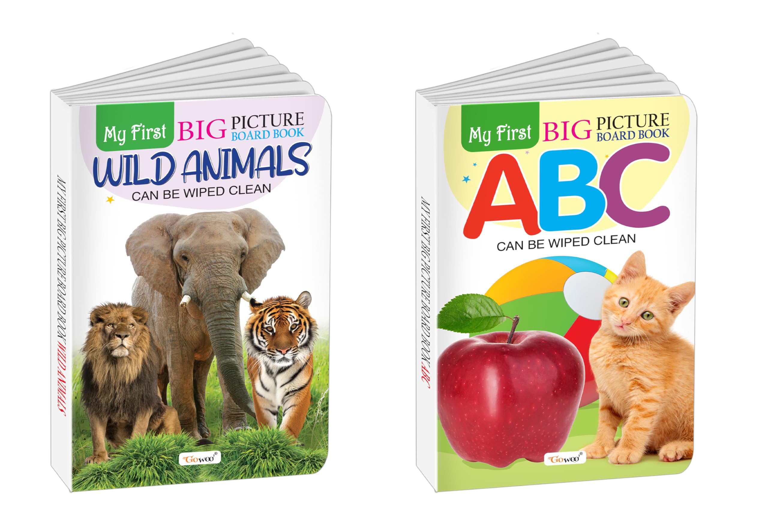 My First Big Picture Board Book ABC AND Wild Animals : Fun educational books for toddlers, Toddler development board books, Kids