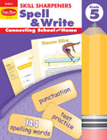 EvanMoor Skill Sharpeners Spell and Write Workbook, Grade 5, 144 Spelling Words, Test Prep, Compound Words, Conjunctions, Gramm
