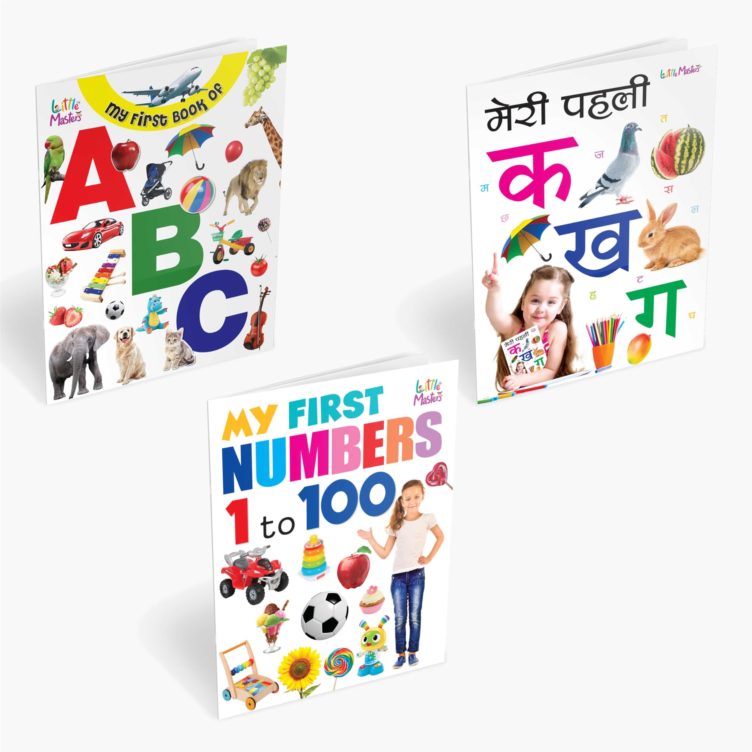 Reading Books: My First Book Of Abc, My First Numbers 1 To 100, Meri Pehli Ka Kha Gaa [Pack Of 3]