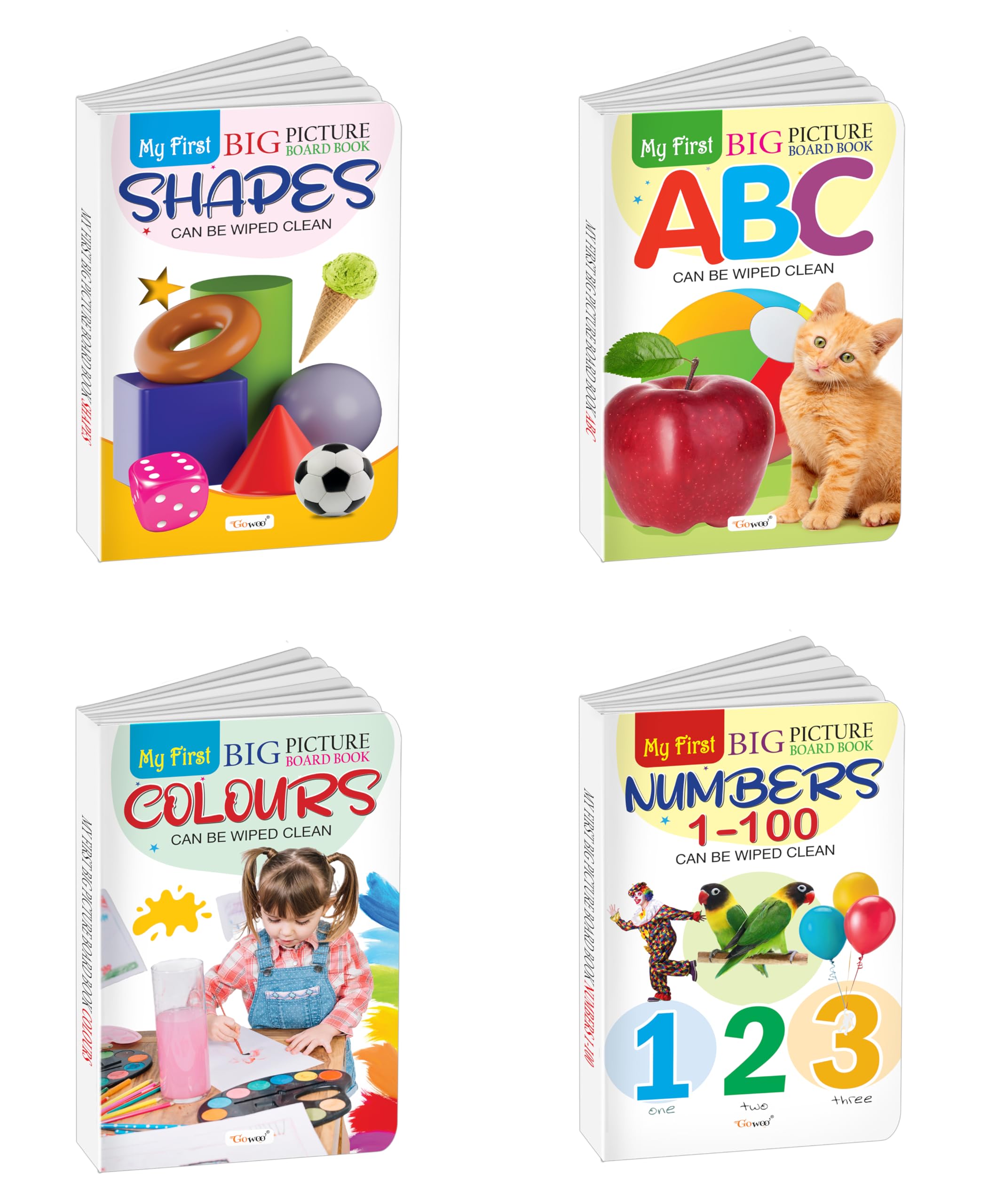My First Big Picture Board Book ABC, Numbers 1100, Shapes and Colours : Interactive board books for toddlers, Kids educational 
