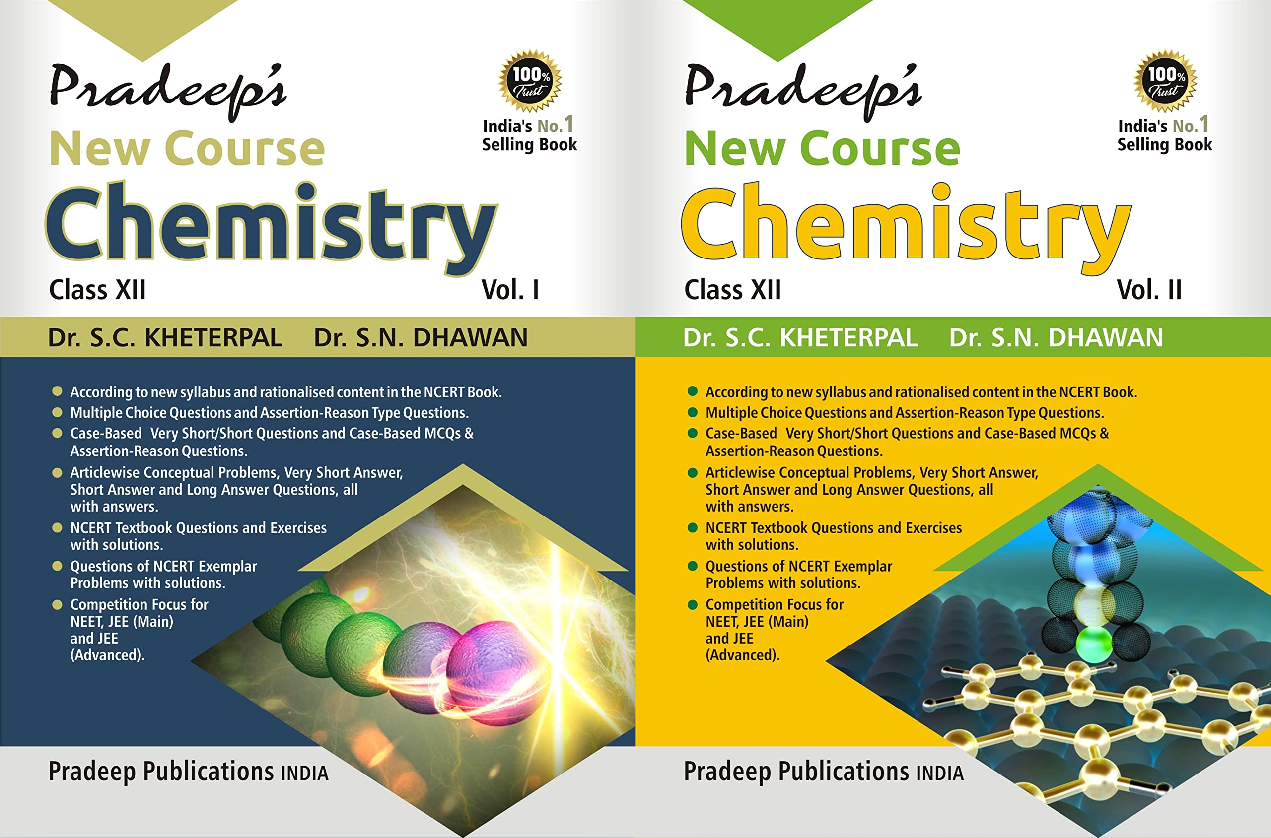 Pradeeps New Course Chemistry (Vol. 1 & 2) for CBSE Class 12  Examination 20232024
