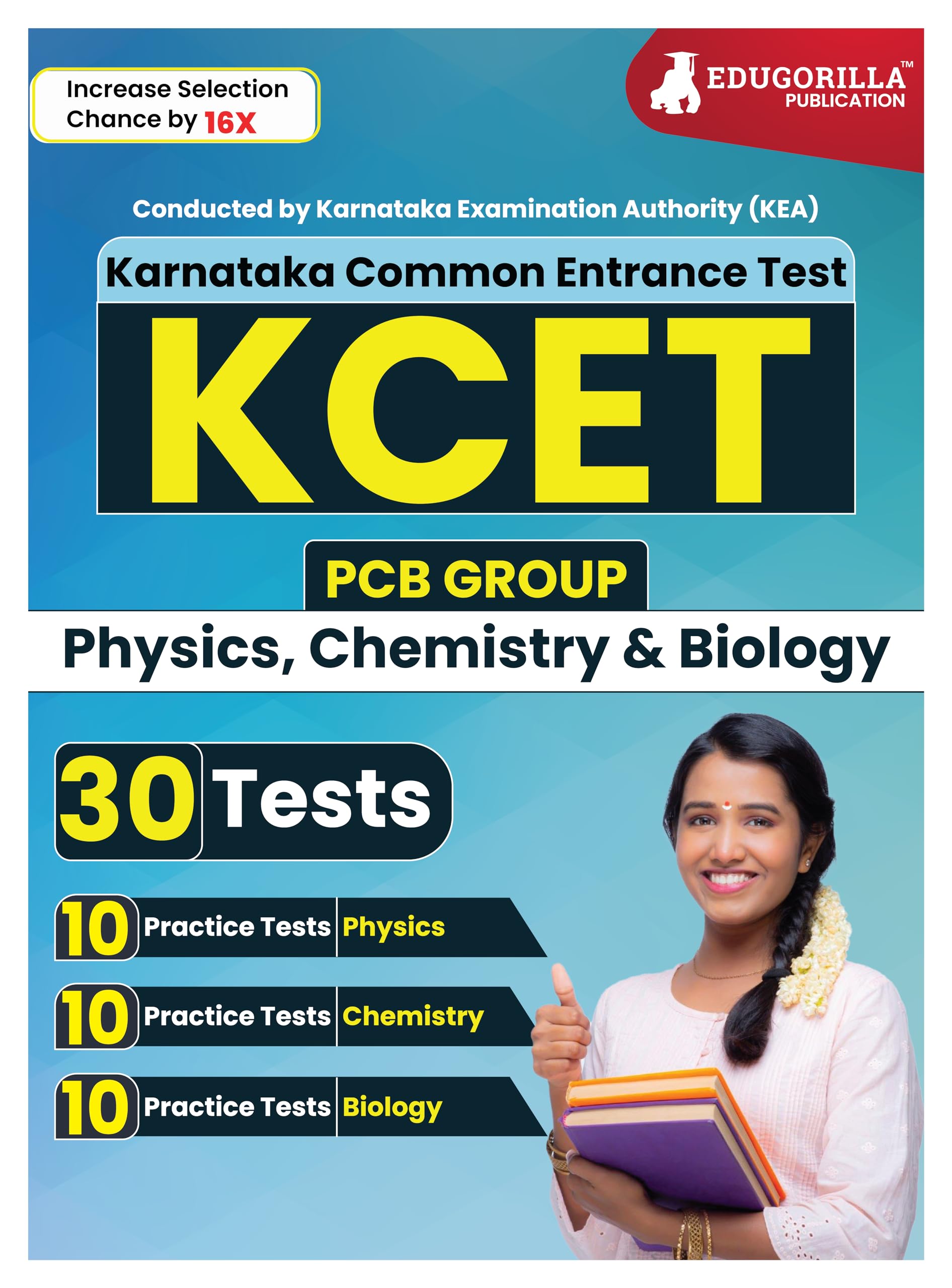 Kcet 2024 : Entrance Exam With Pcb Group  Karnataka Common Entrance Test  30 Practice Tests Of Physics, Chemistry And Biology 