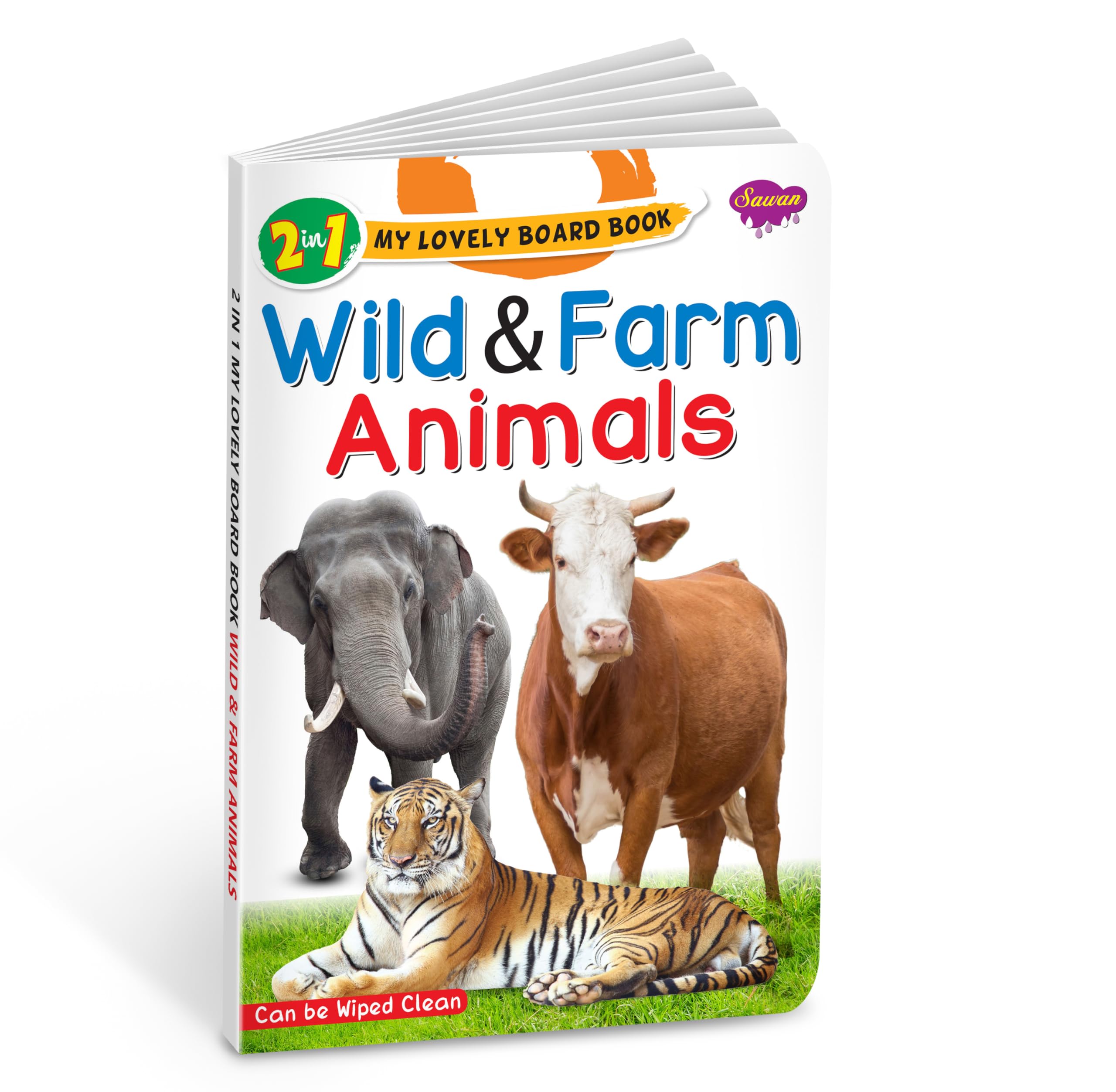 2 In 1 My Lovely Board Book | Wild And Farm Animals