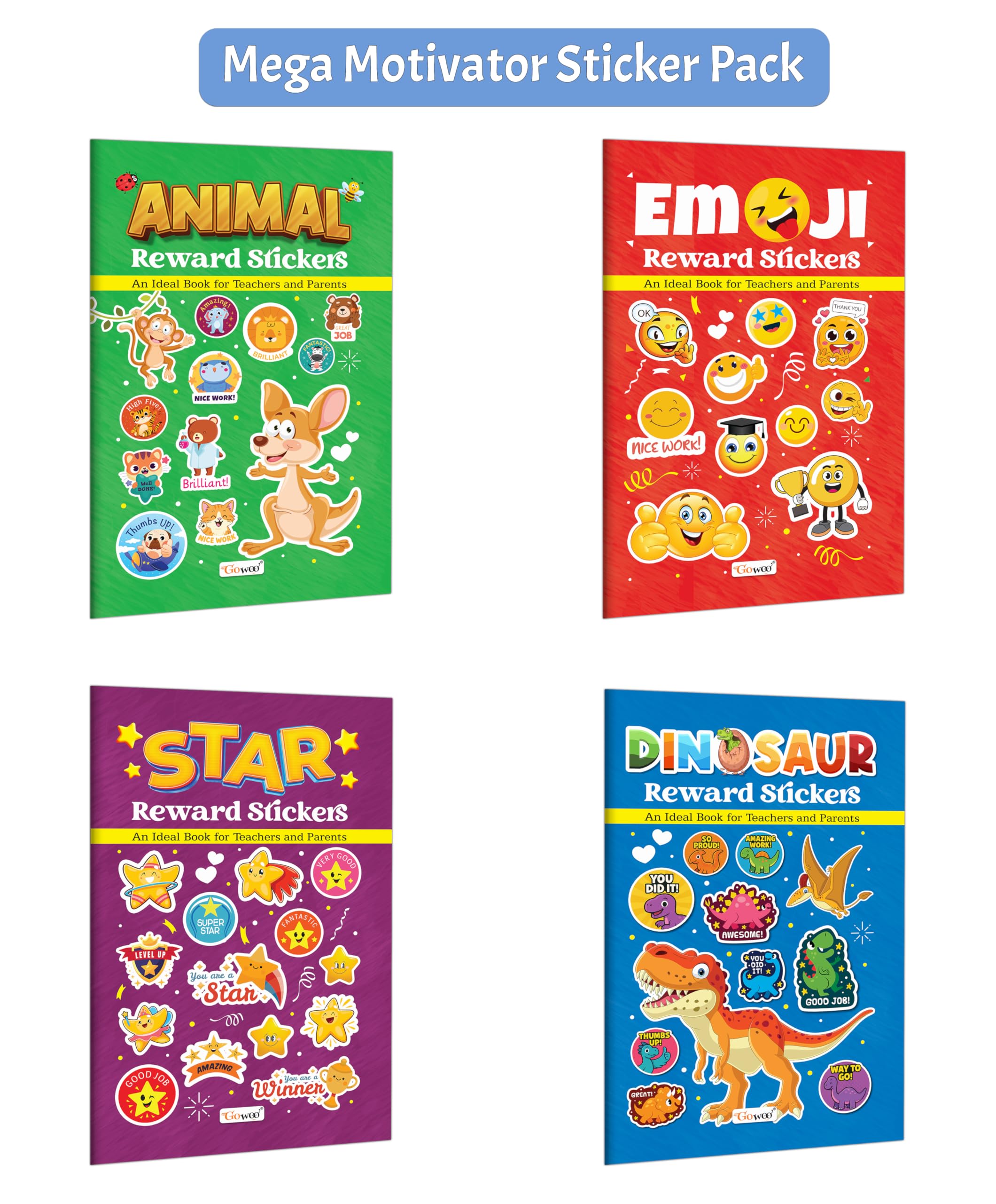 Dinosaur Reward Stickers, Animal Reward Stickers, Emoji Reward Stickers and Star Reward Stickers : Creative reward stickers, Ki